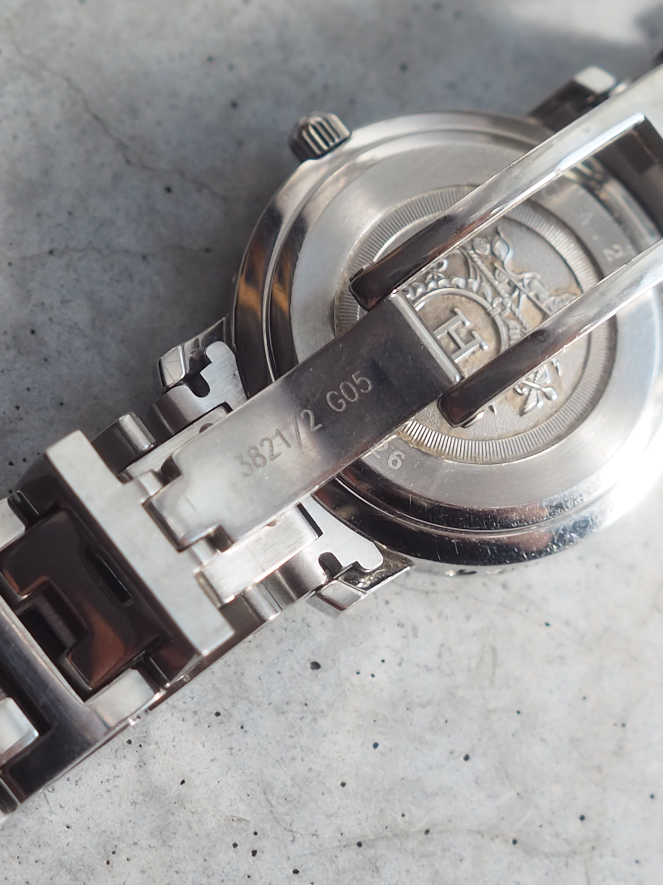 HERMES Clipper Diamond Shell Watch