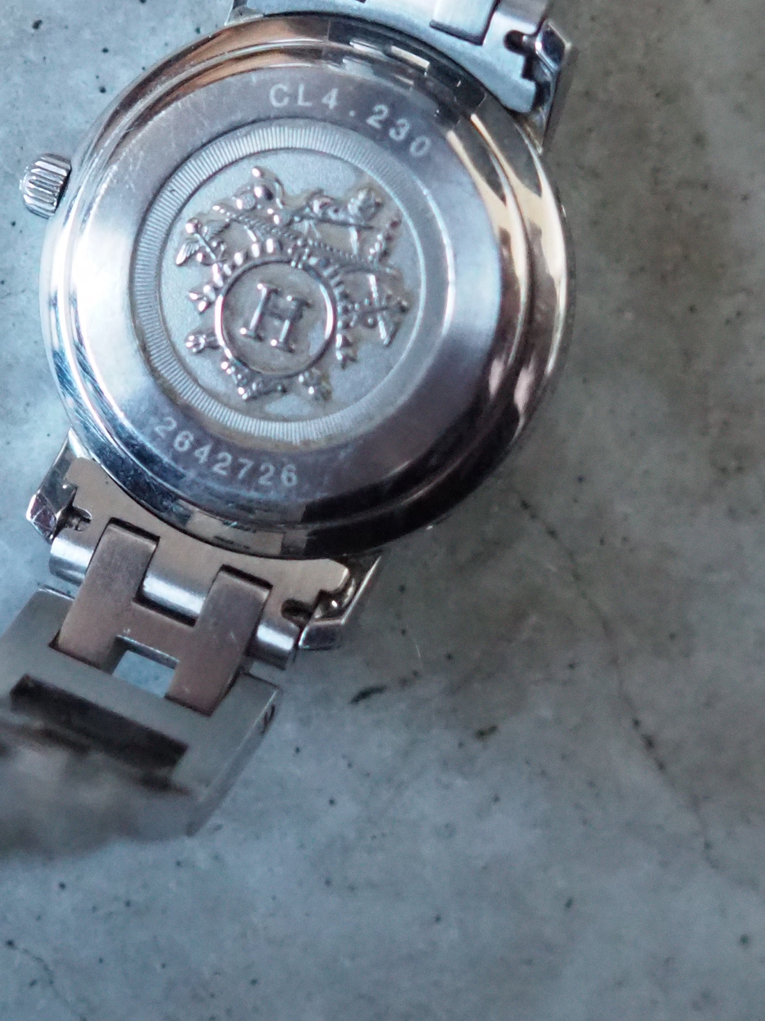 HERMES Clipper Diamond Shell Watch