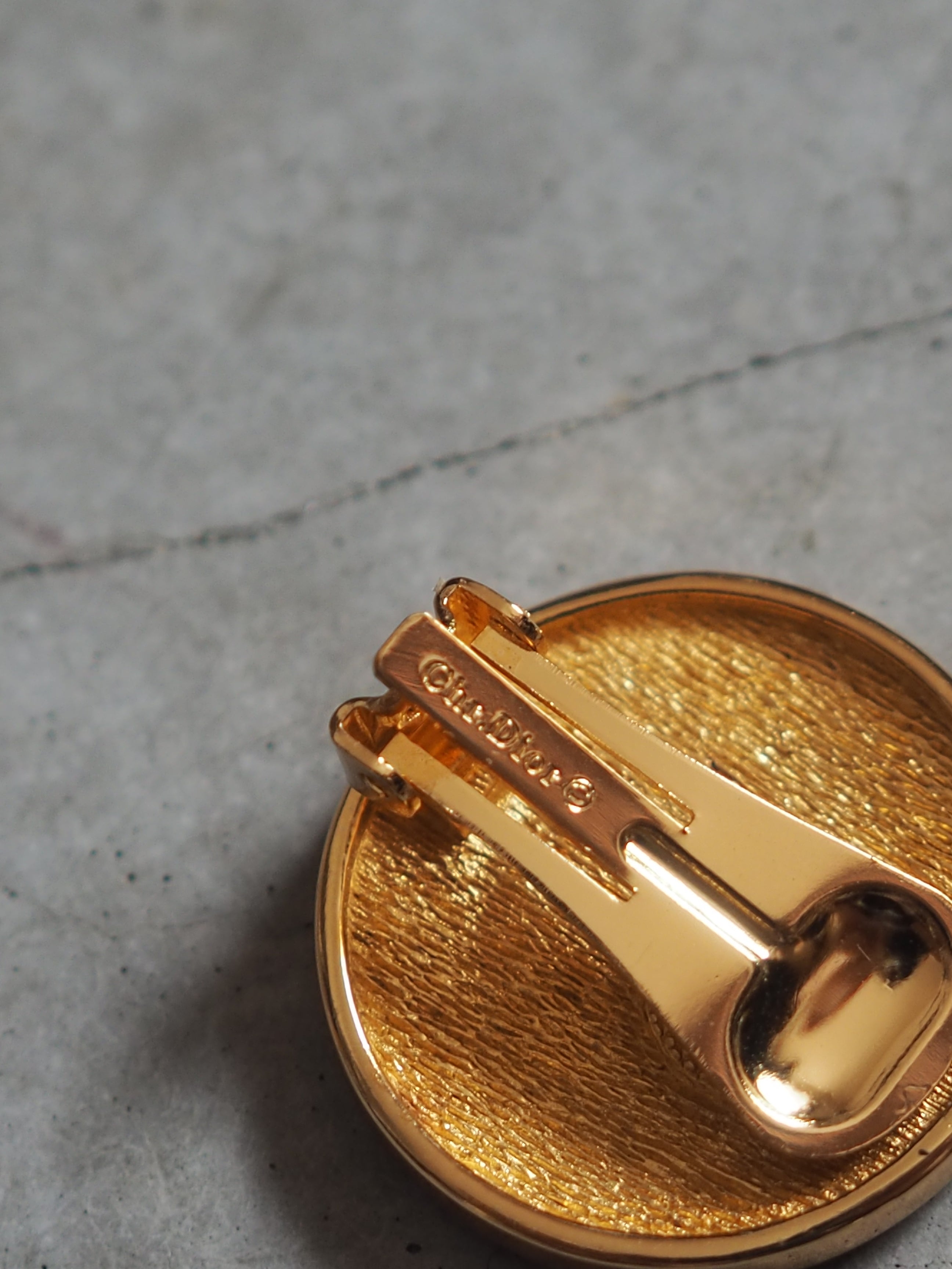 Christian Dior CD Logo Round Earrings