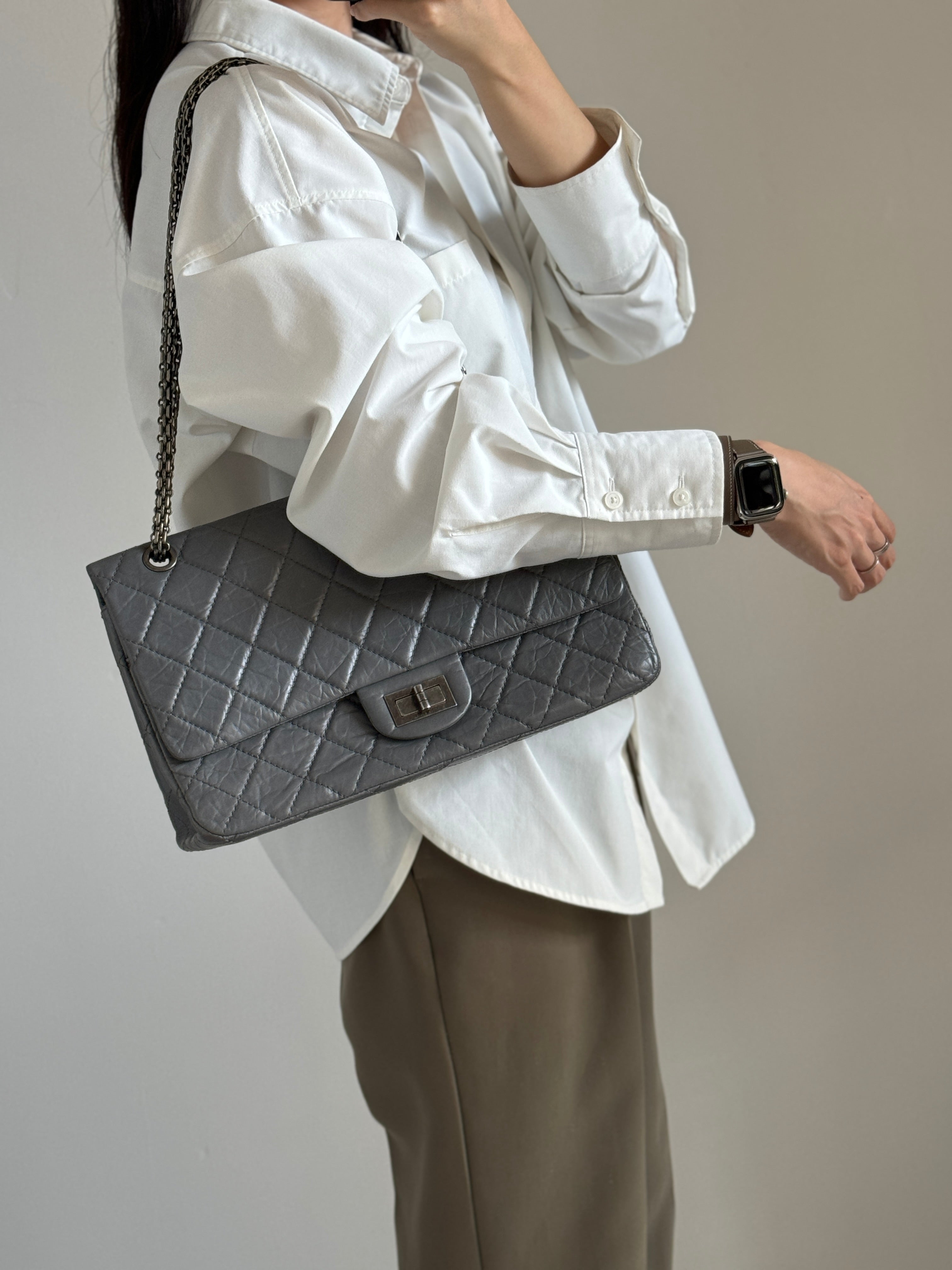 CHANEL 2.55 Frap Chain Shoulder Bag