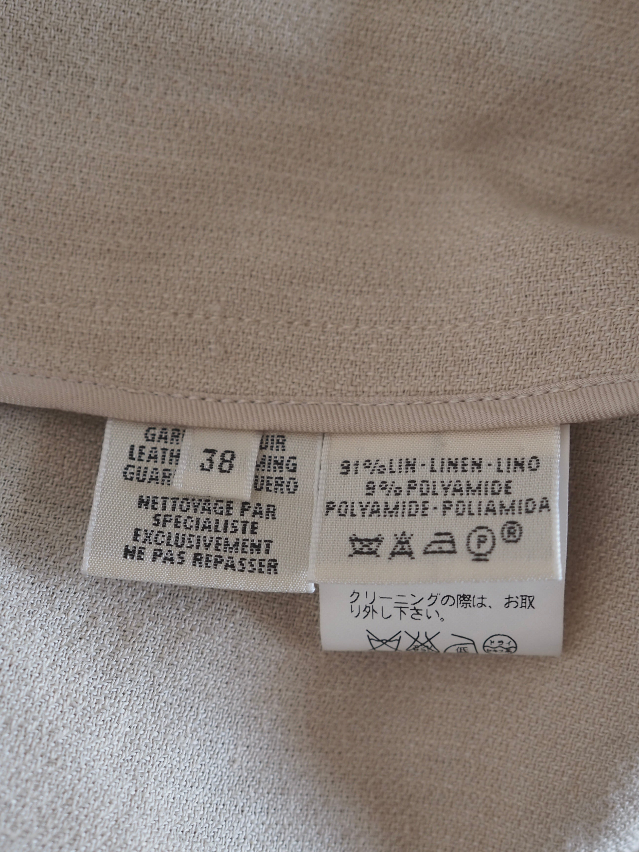 HERMÈS by Martin Margiela Leather Belt Linen Gilet