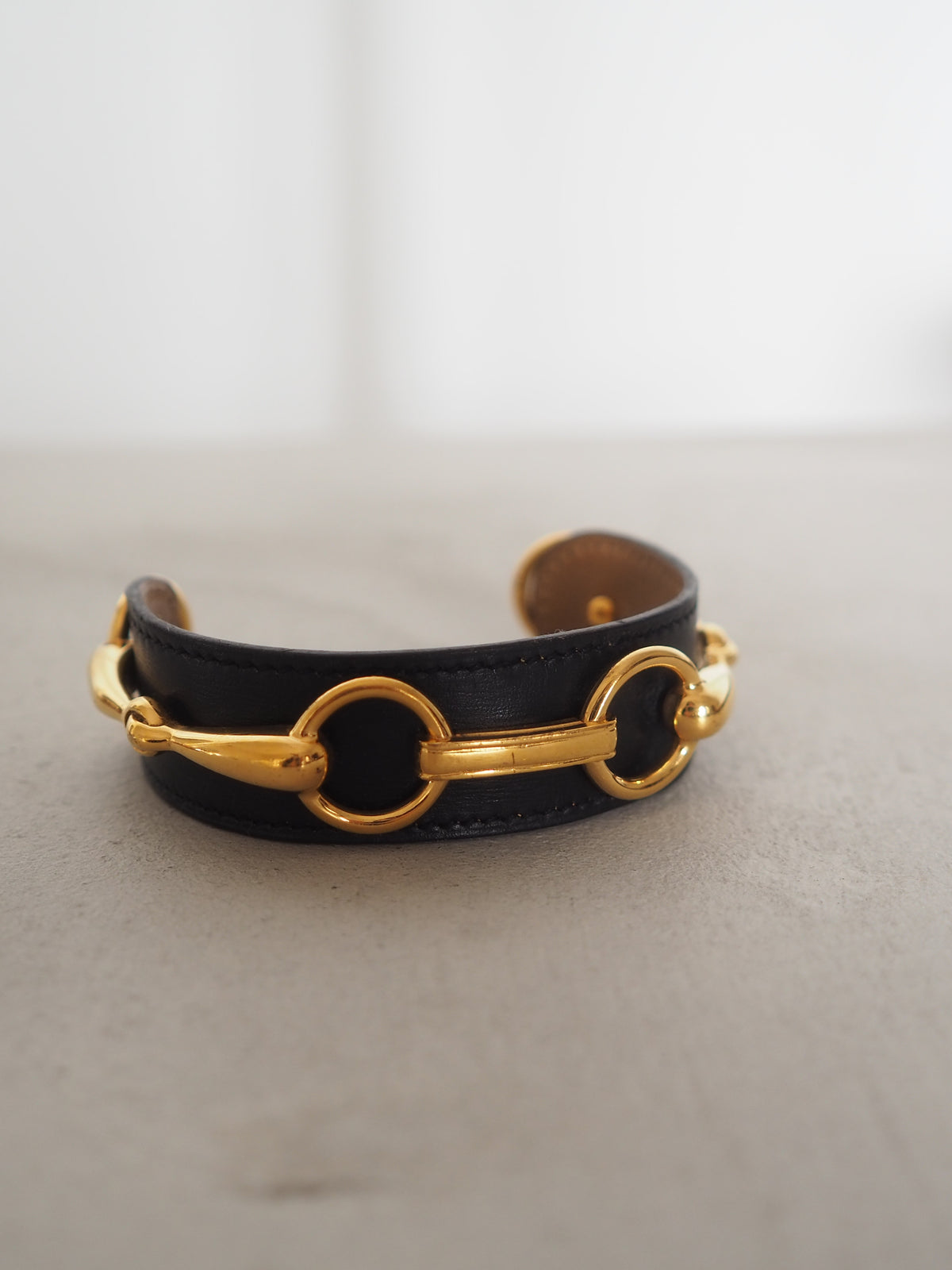 HERMES エルメス ホースビット バングル ゴールド ブラック 