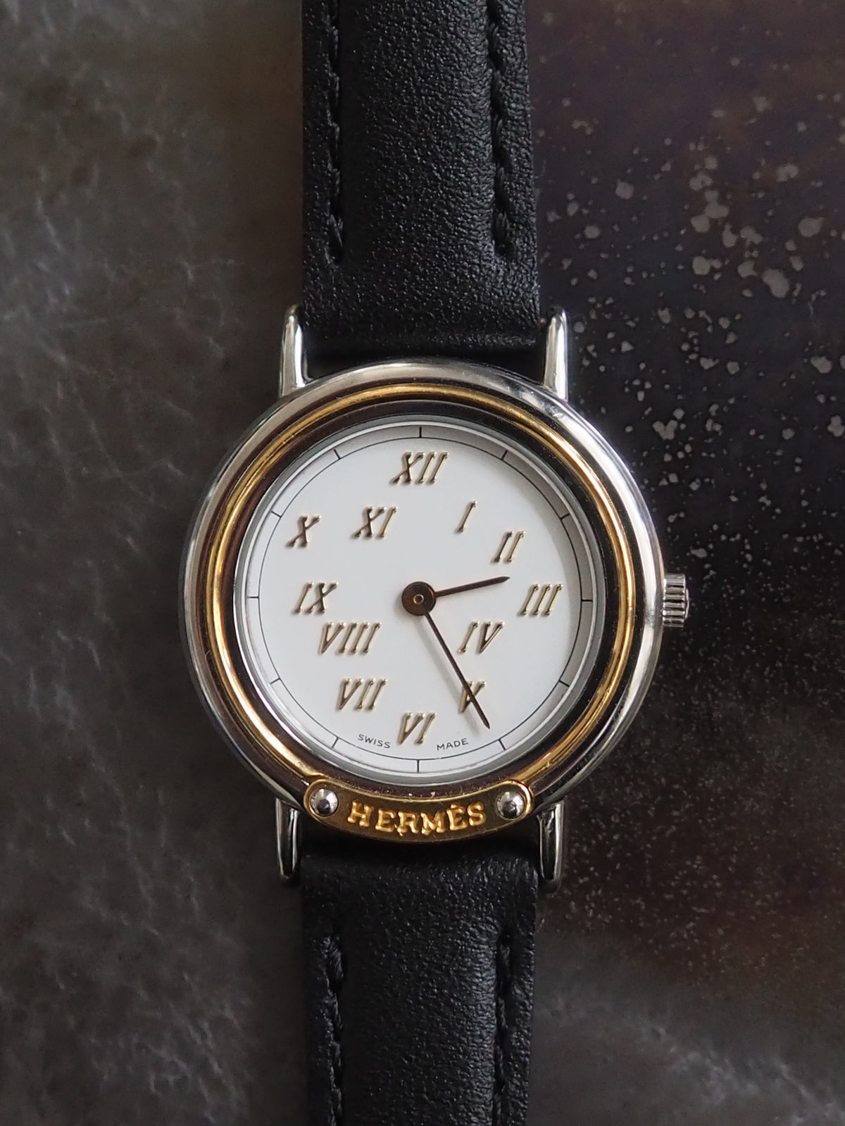 HERMES エルメス メテオール ウォッチ 腕時計 シルバー ゴールド 