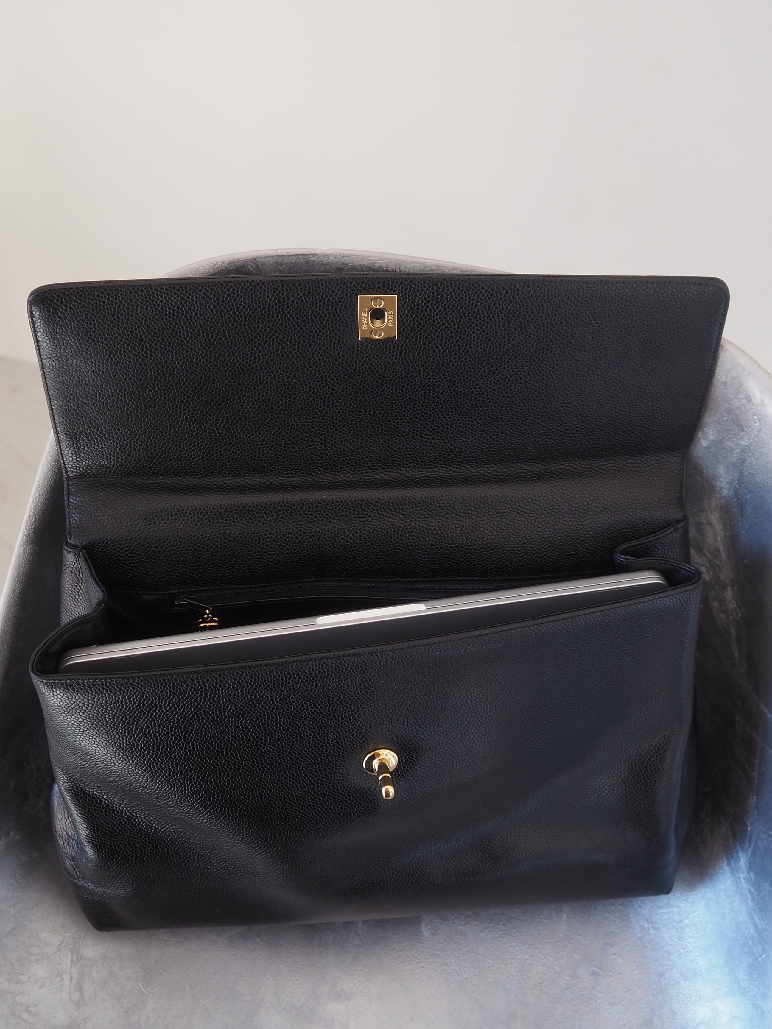 CHANEL COCO Black Caviar Shoulder Bag