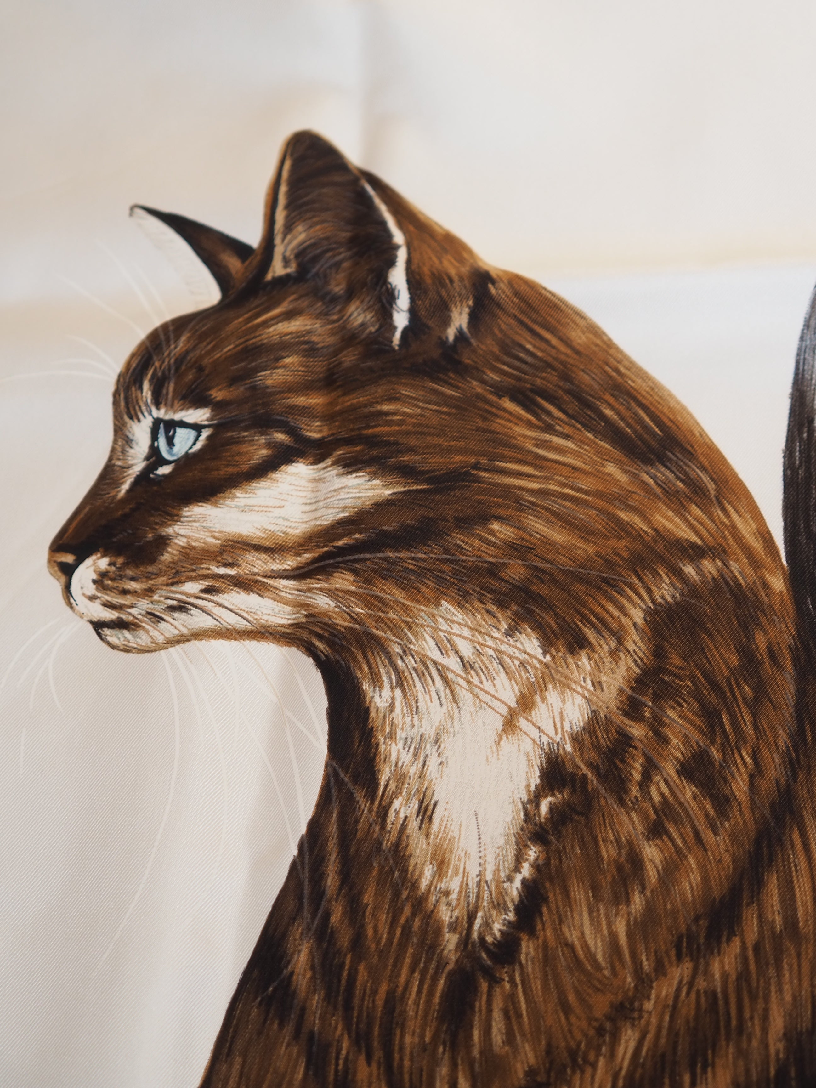 HERMES " Les Chats " Cat Scarf Carre 90