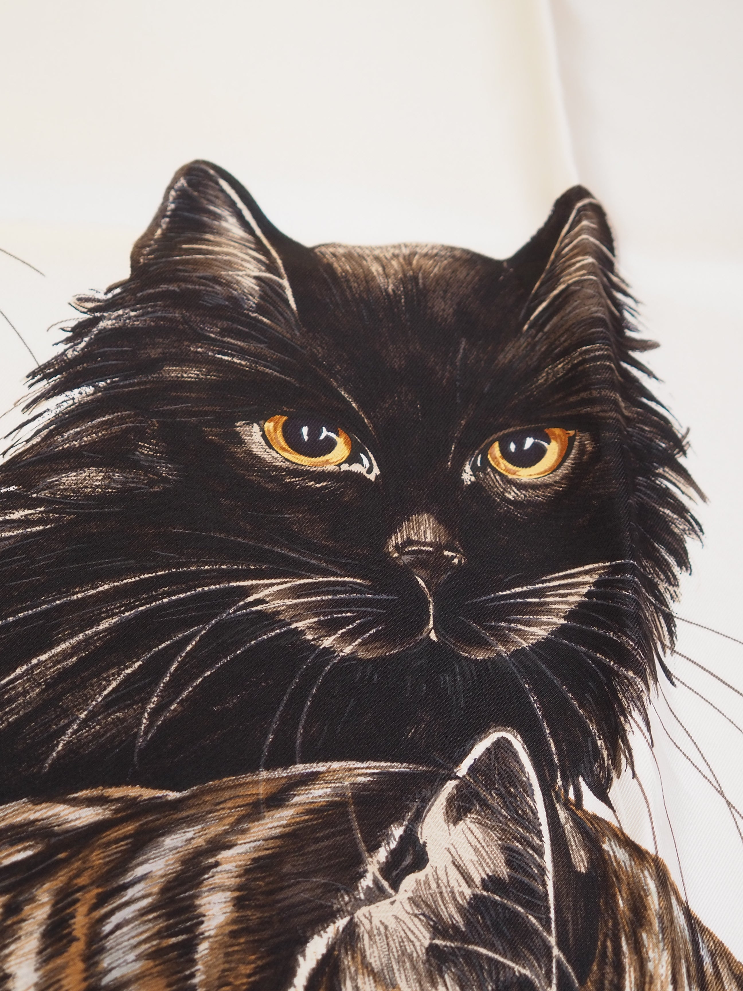 HERMES " Les Chats " Cat Scarf Carre 90