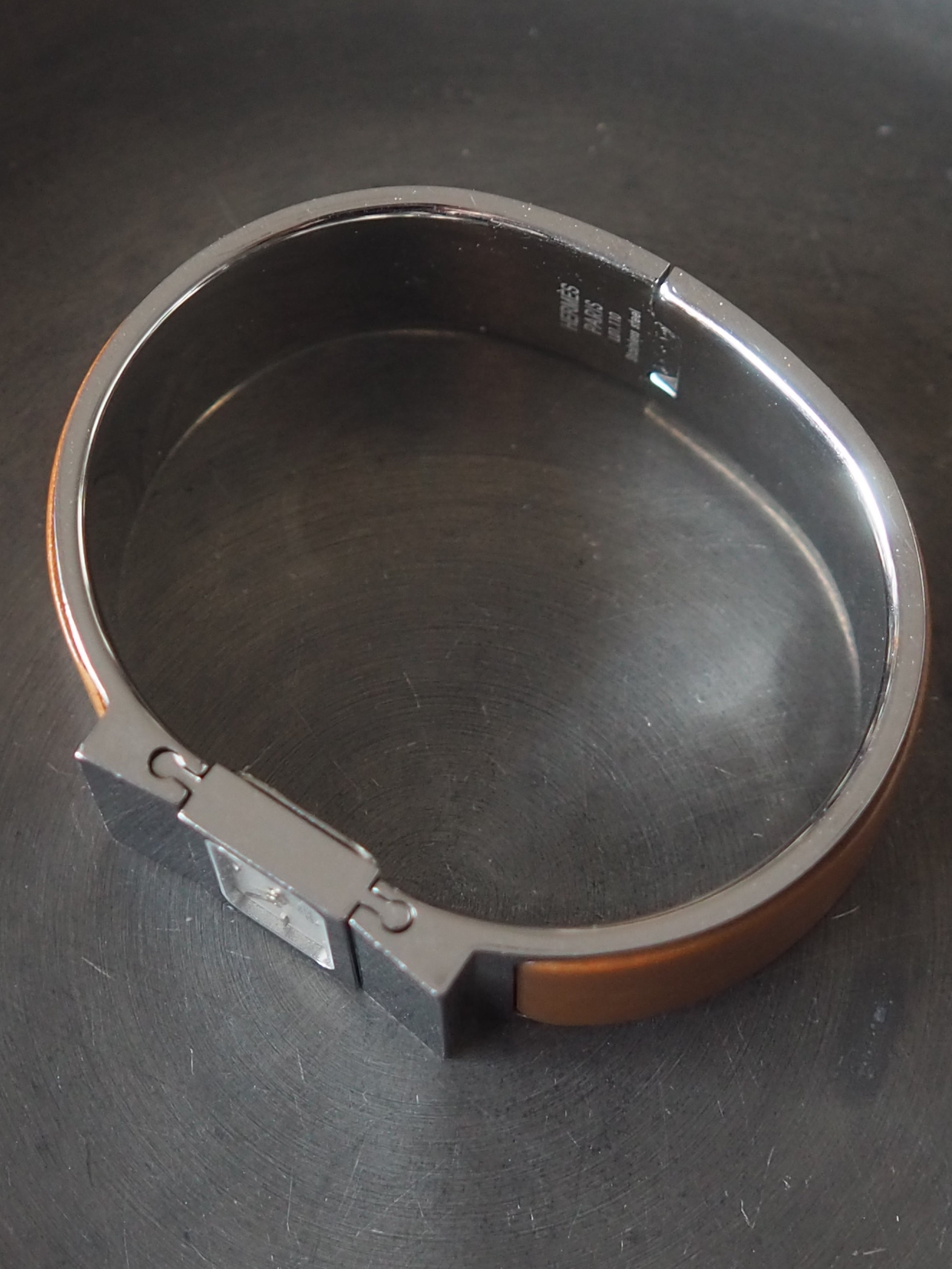 HERMES Location Wood Bangle Watch