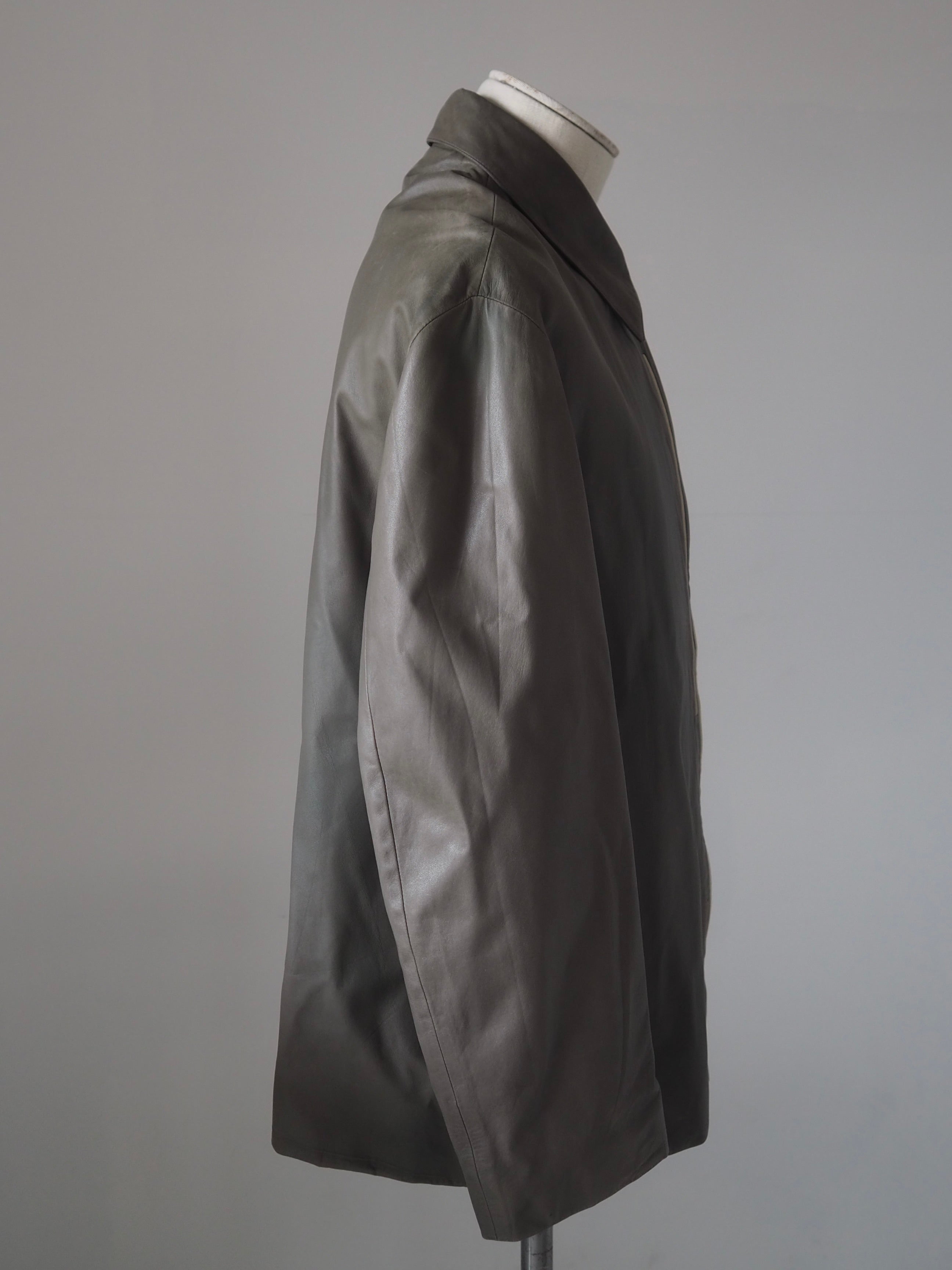 HERMÈS Agneau Lambskin Leather Zip Jacket