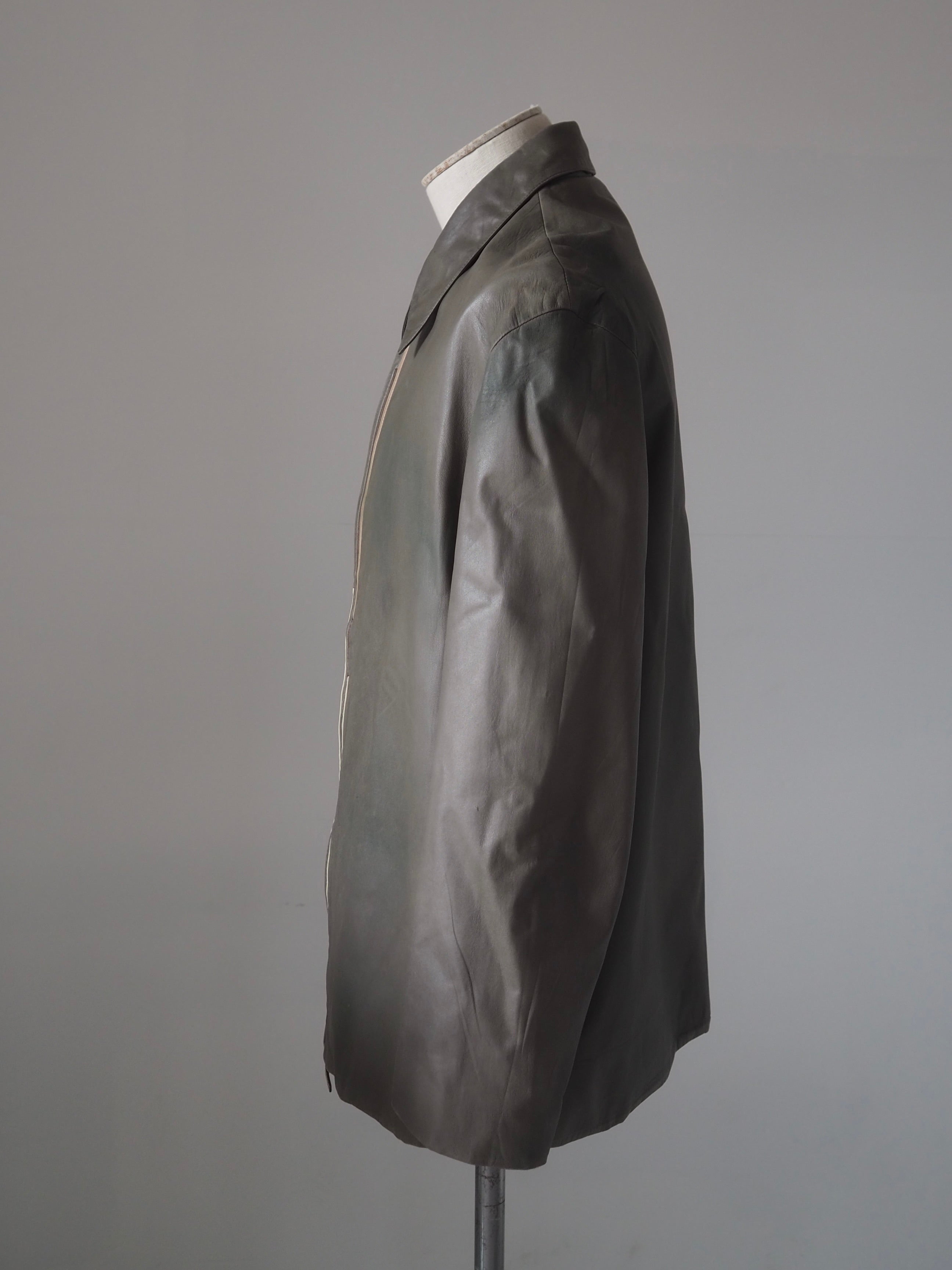 HERMÈS Agneau Lambskin Leather Zip Jacket