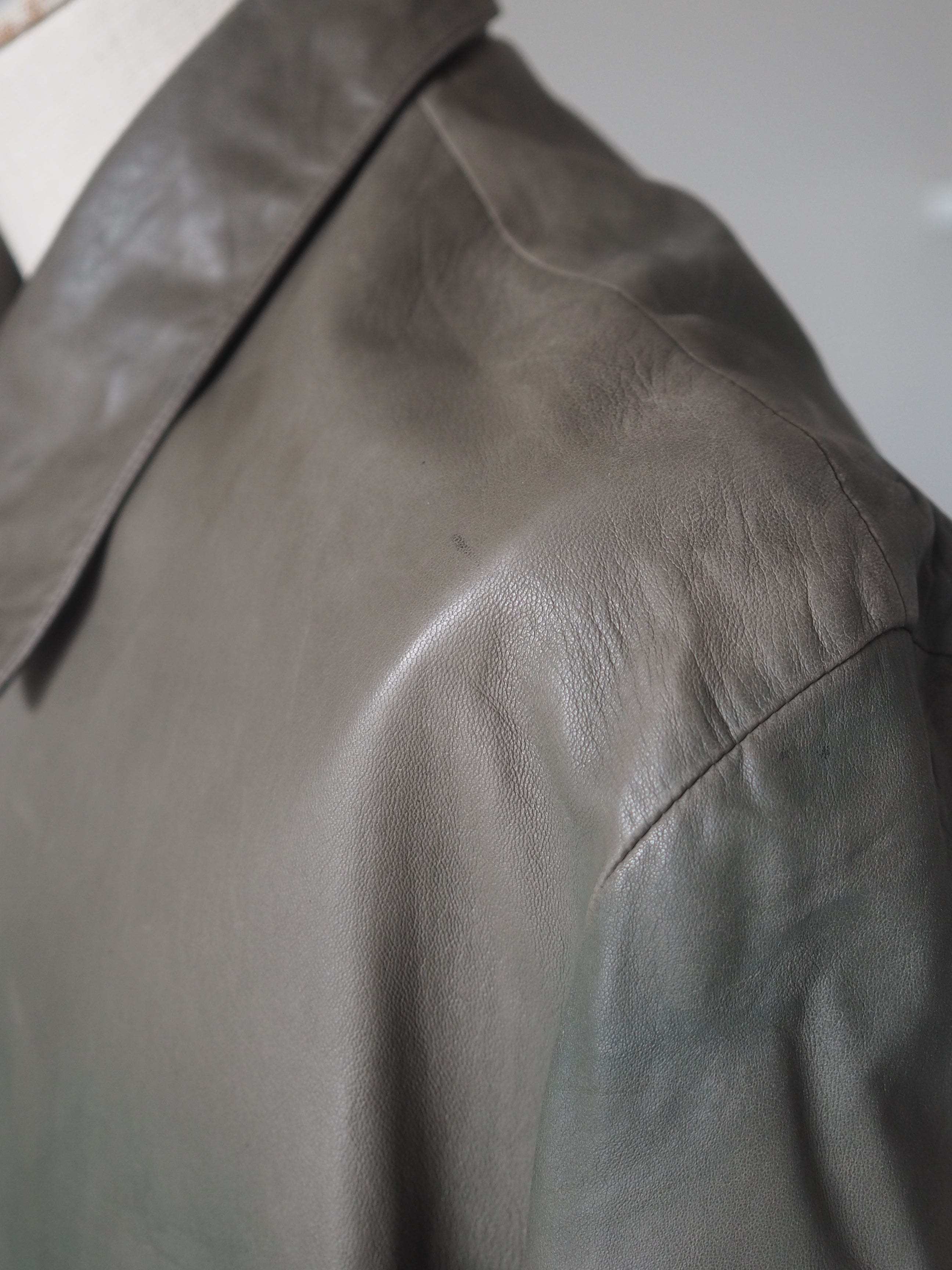 HERMÈS Agneau Lambskin Leather Zip Jacket