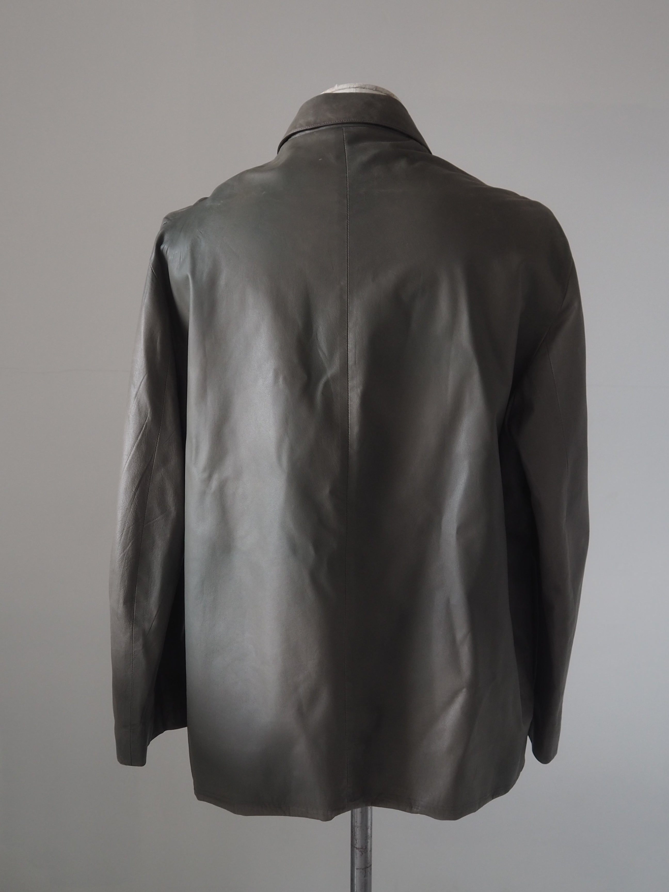 HERMÈS Agneau Lambskin Leather Zip Jacket