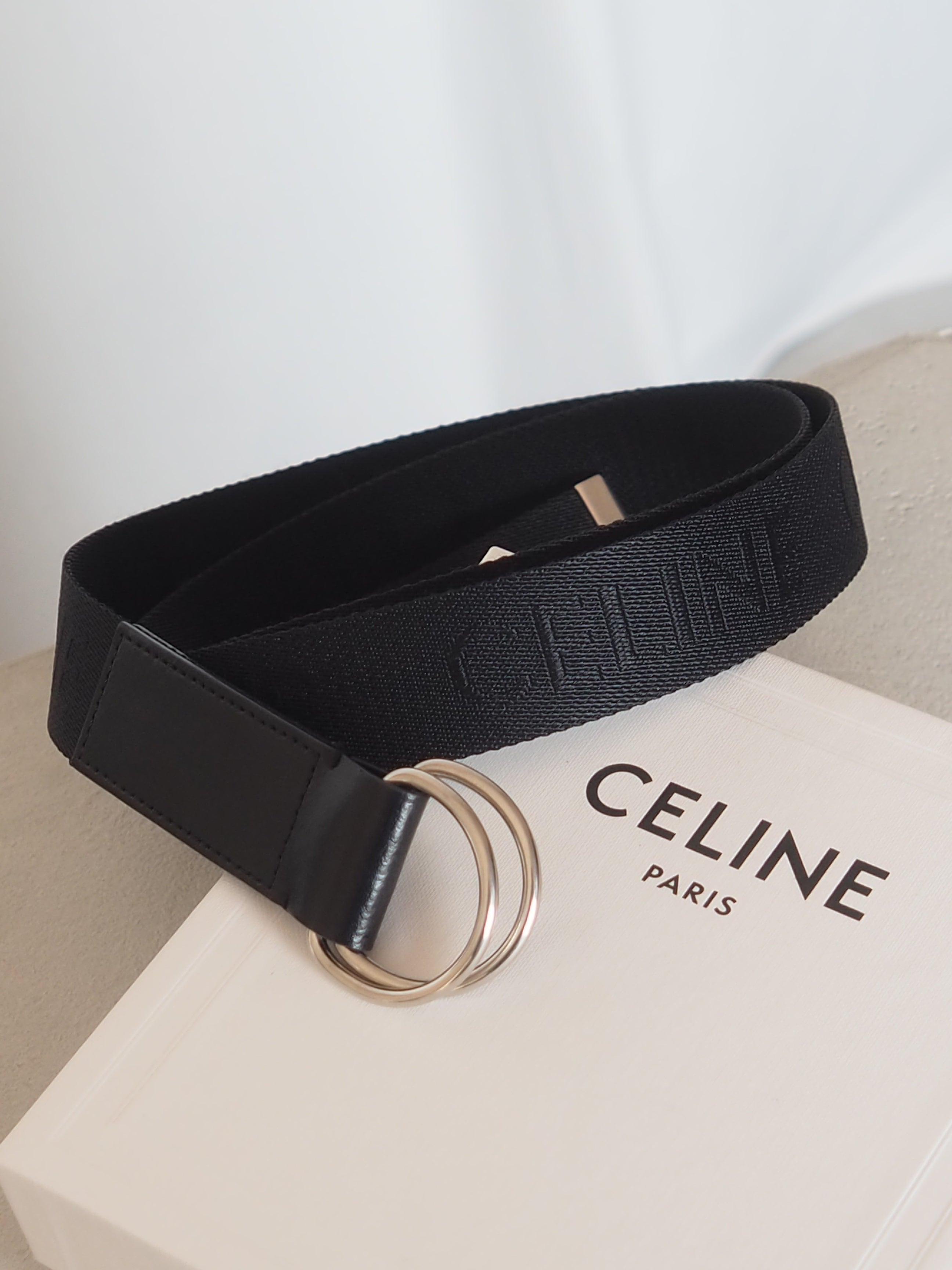 CELINE Logo Double Ring Belt