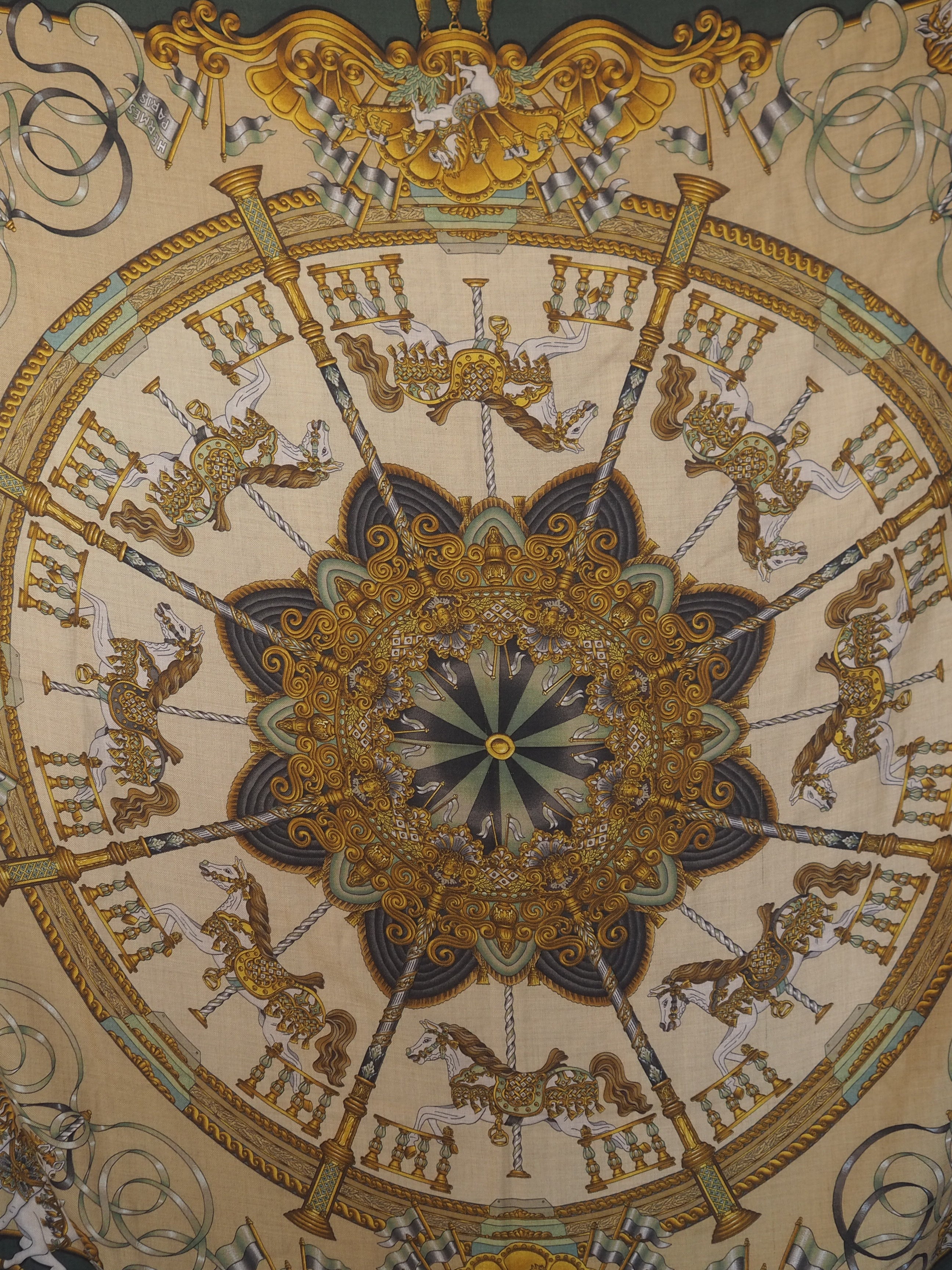 HERMÈS LUNA PARK Carré Géant 140 Cashmere Silk Scarf