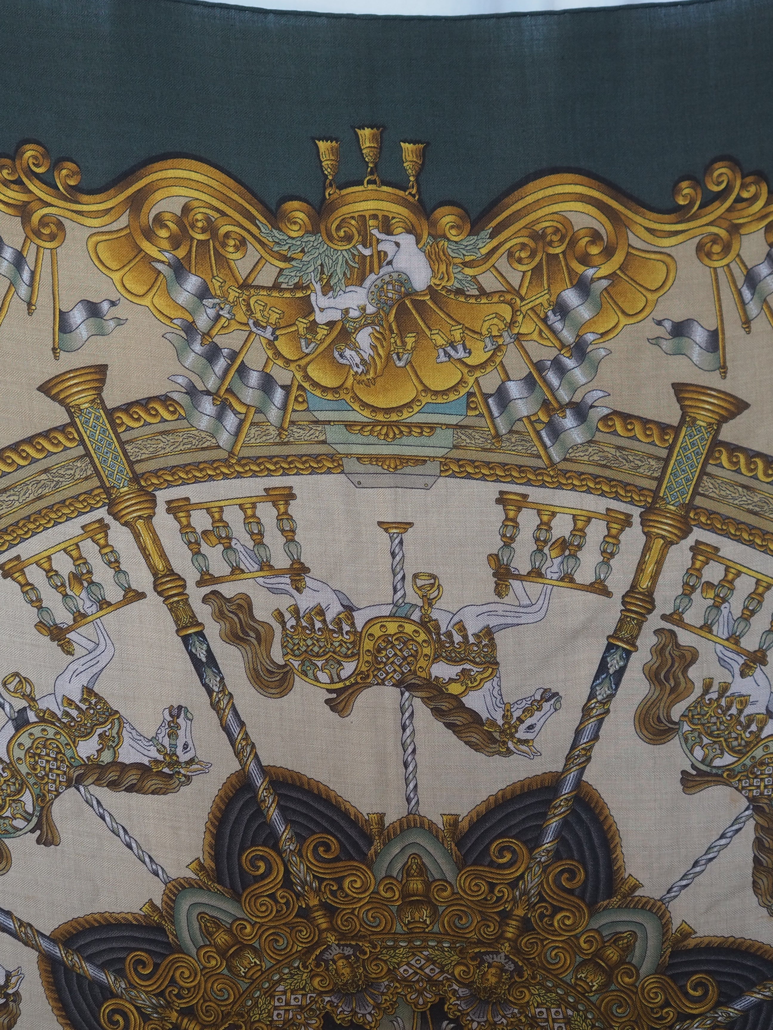 HERMÈS LUNA PARK Carré Géant 140 Cashmere Silk Scarf