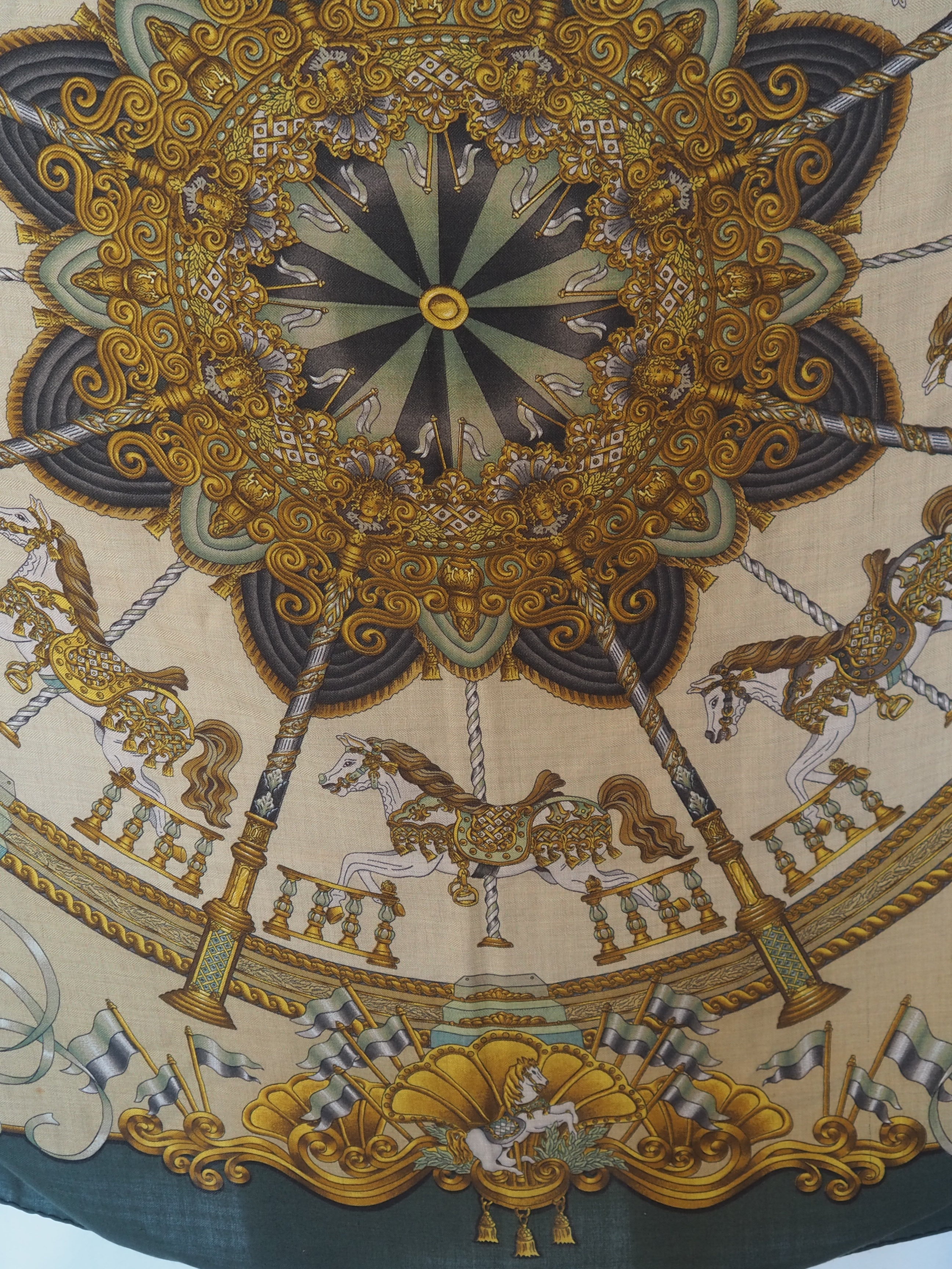 HERMÈS LUNA PARK Carré Géant 140 Cashmere Silk Scarf