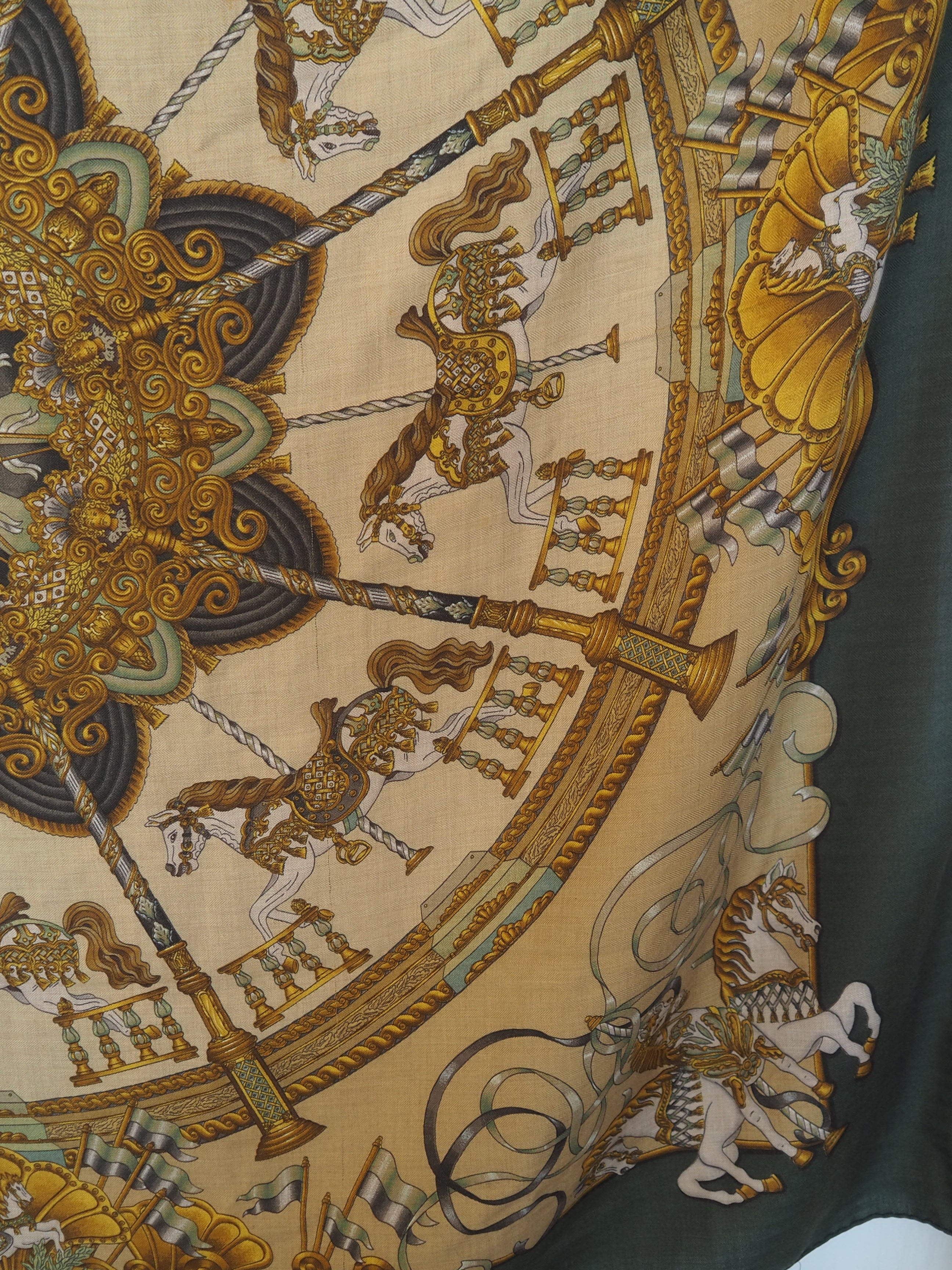 HERMÈS LUNA PARK Carré Géant 140 Cashmere Silk Scarf