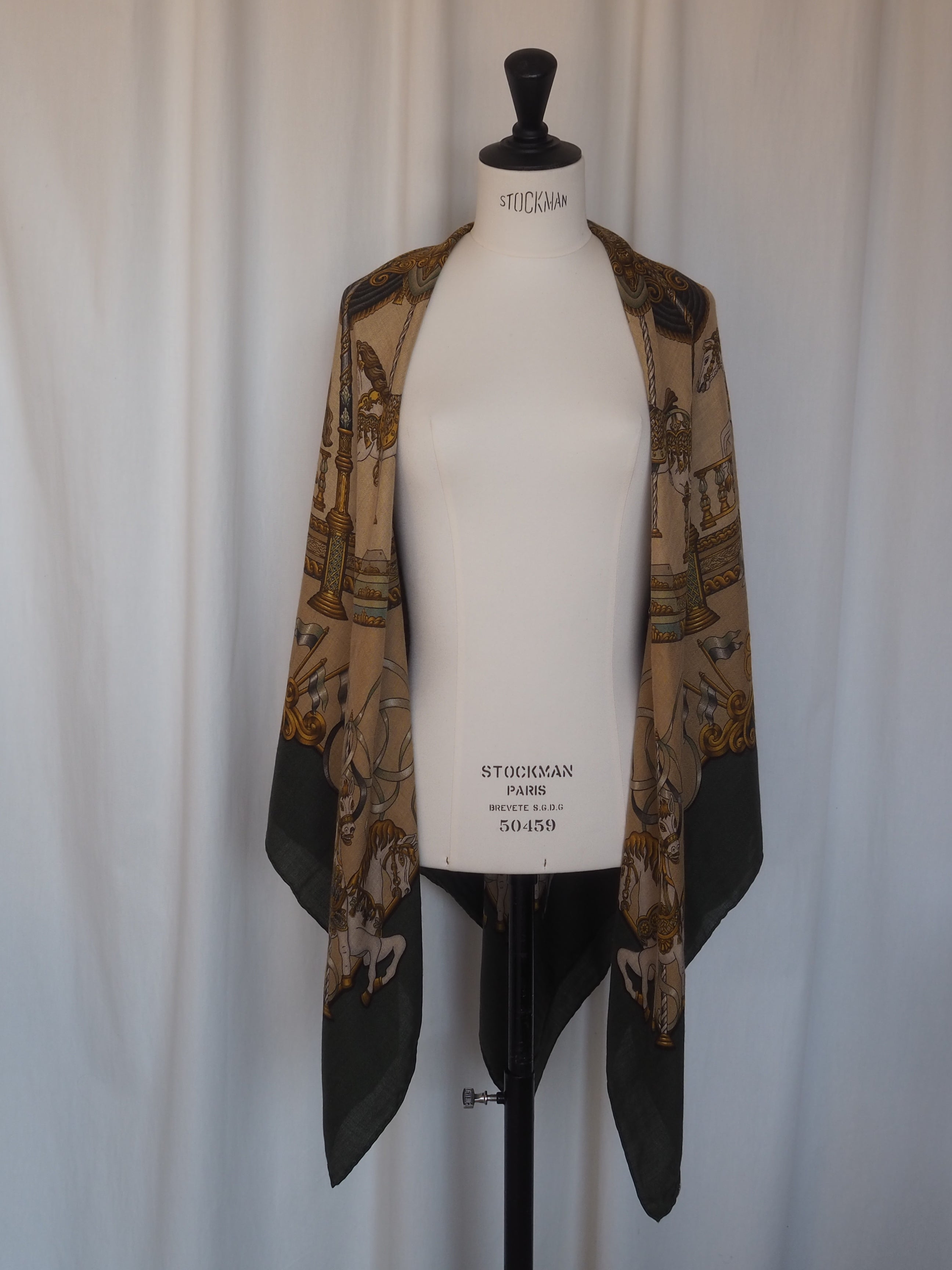 HERMÈS LUNA PARK Carré Géant 140 Cashmere Silk Scarf