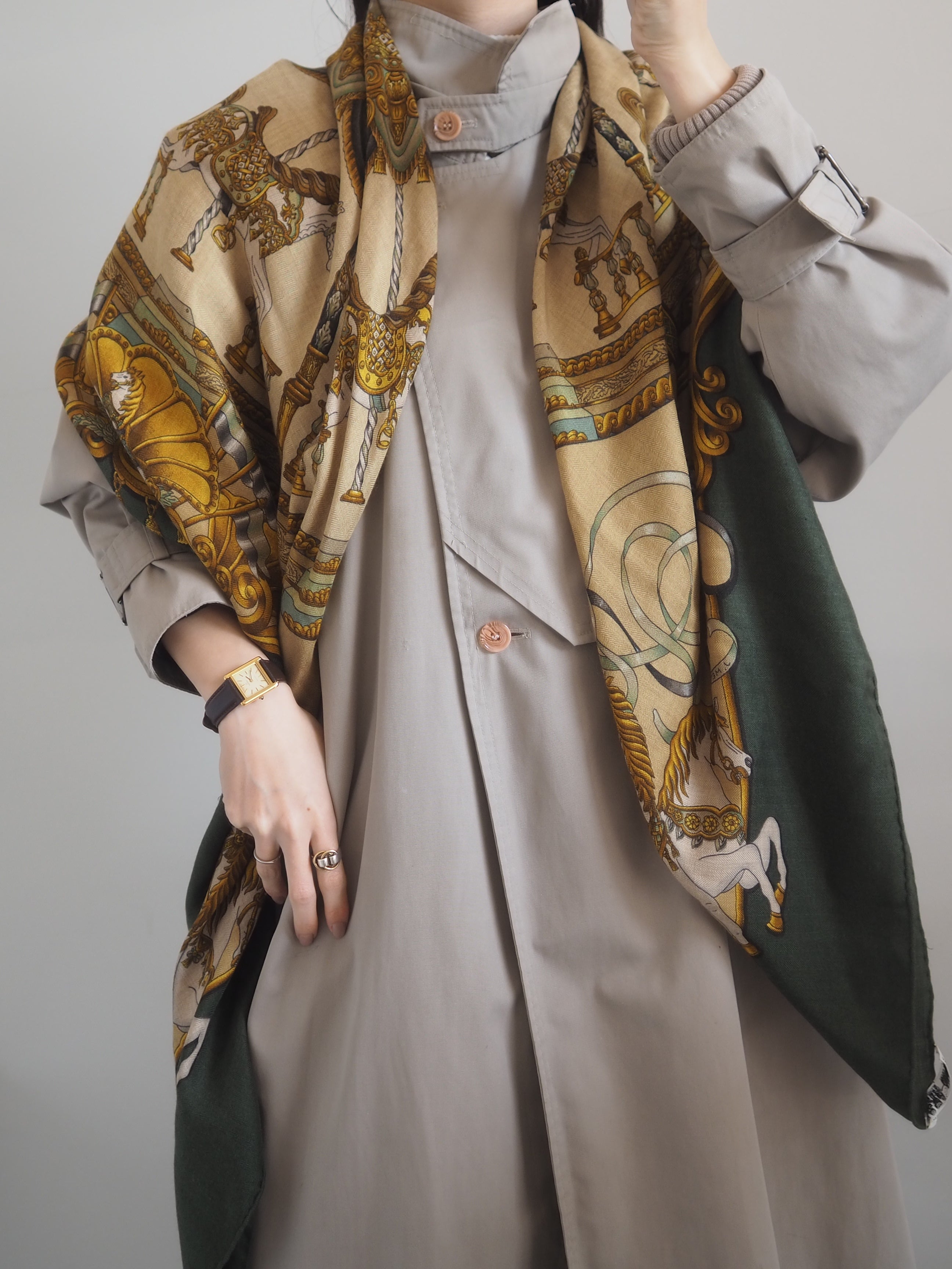 HERMÈS LUNA PARK Carré Géant 140 Cashmere Silk Scarf