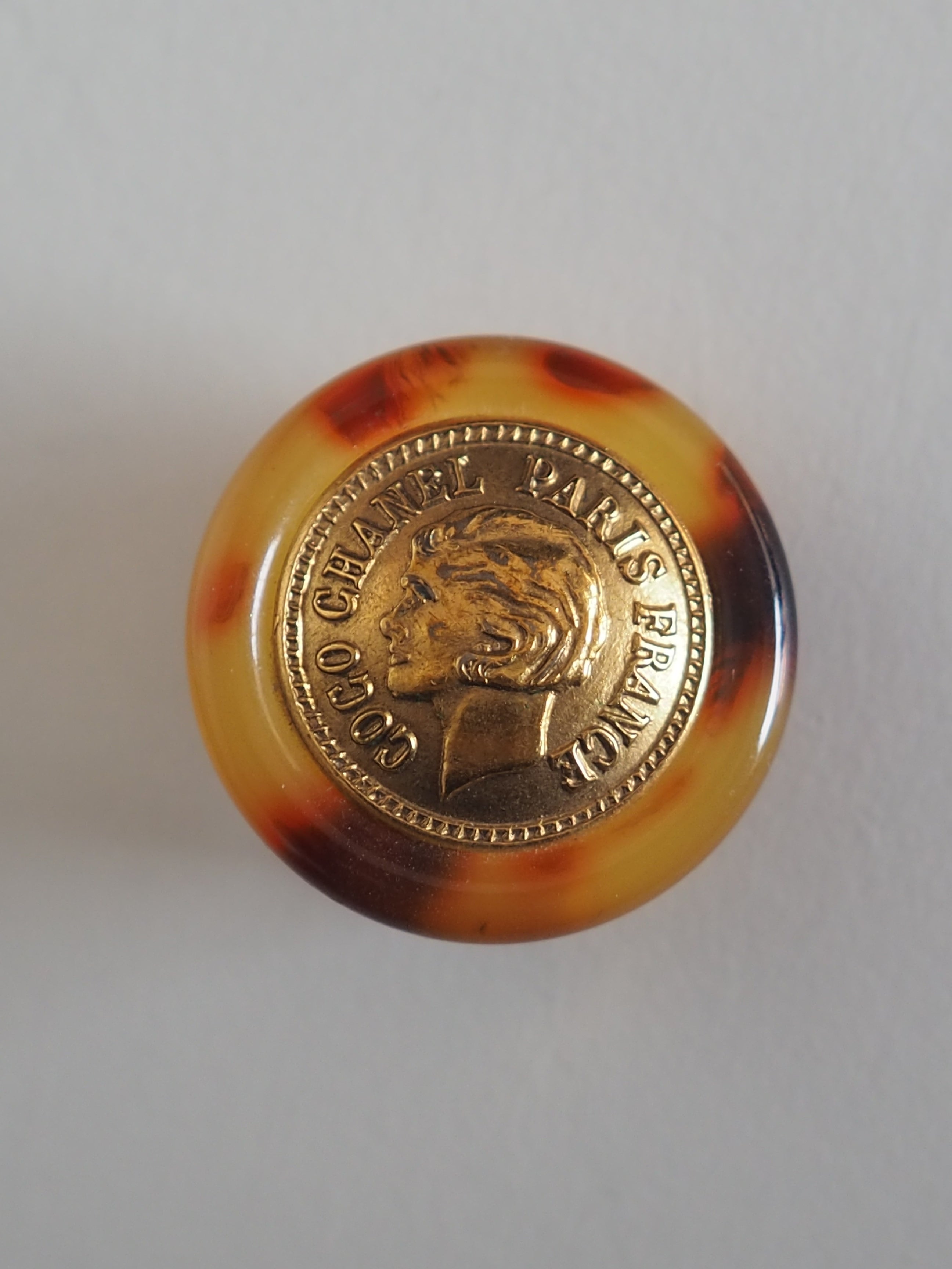 CHANEL Tortoise Shell Coin Earrings