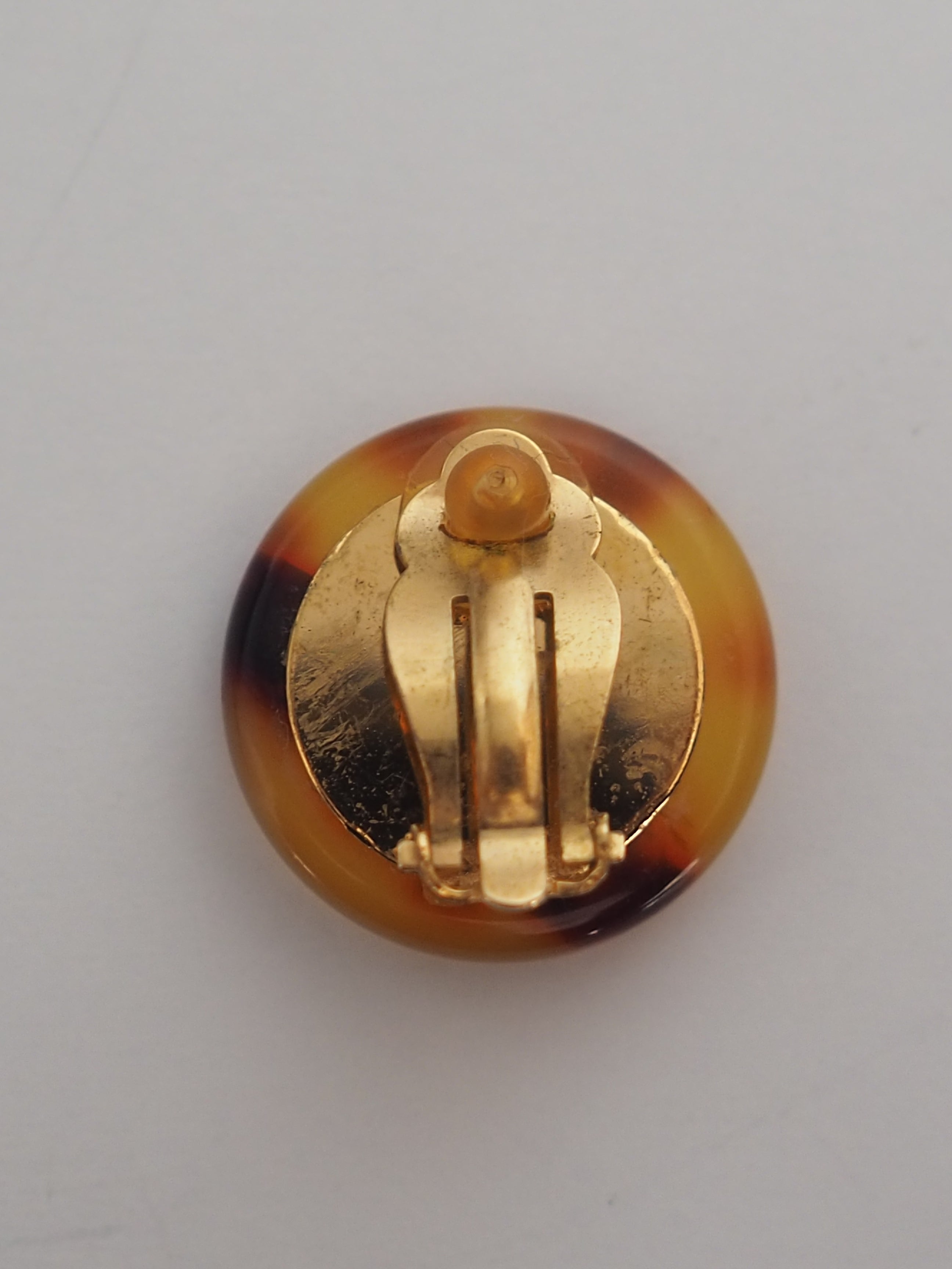 CHANEL Tortoise Shell Coin Earrings