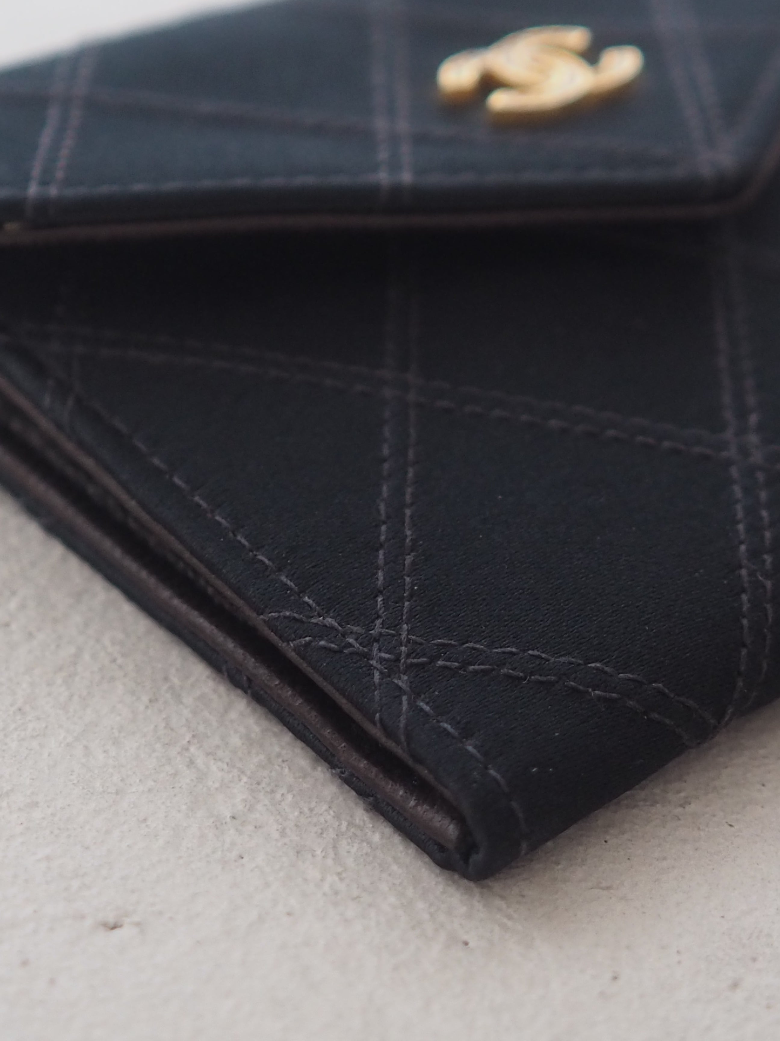 CHANEL Bicolore Satin Coin Case