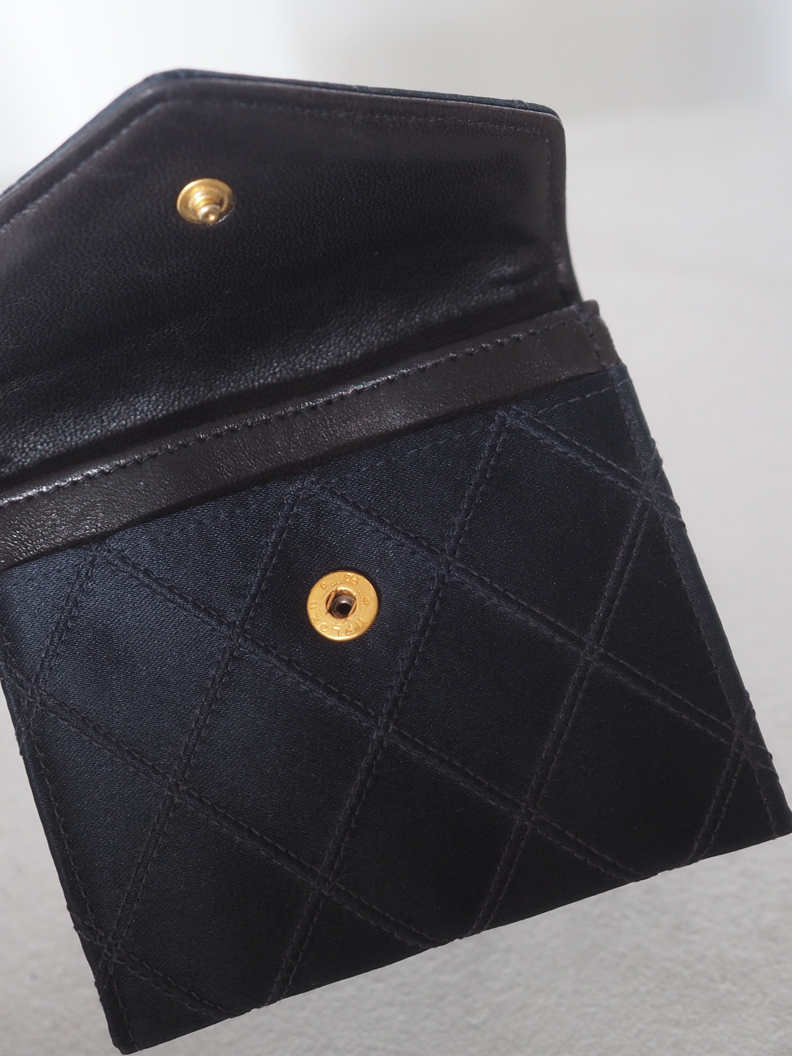 CHANEL Bicolore Satin Coin Case