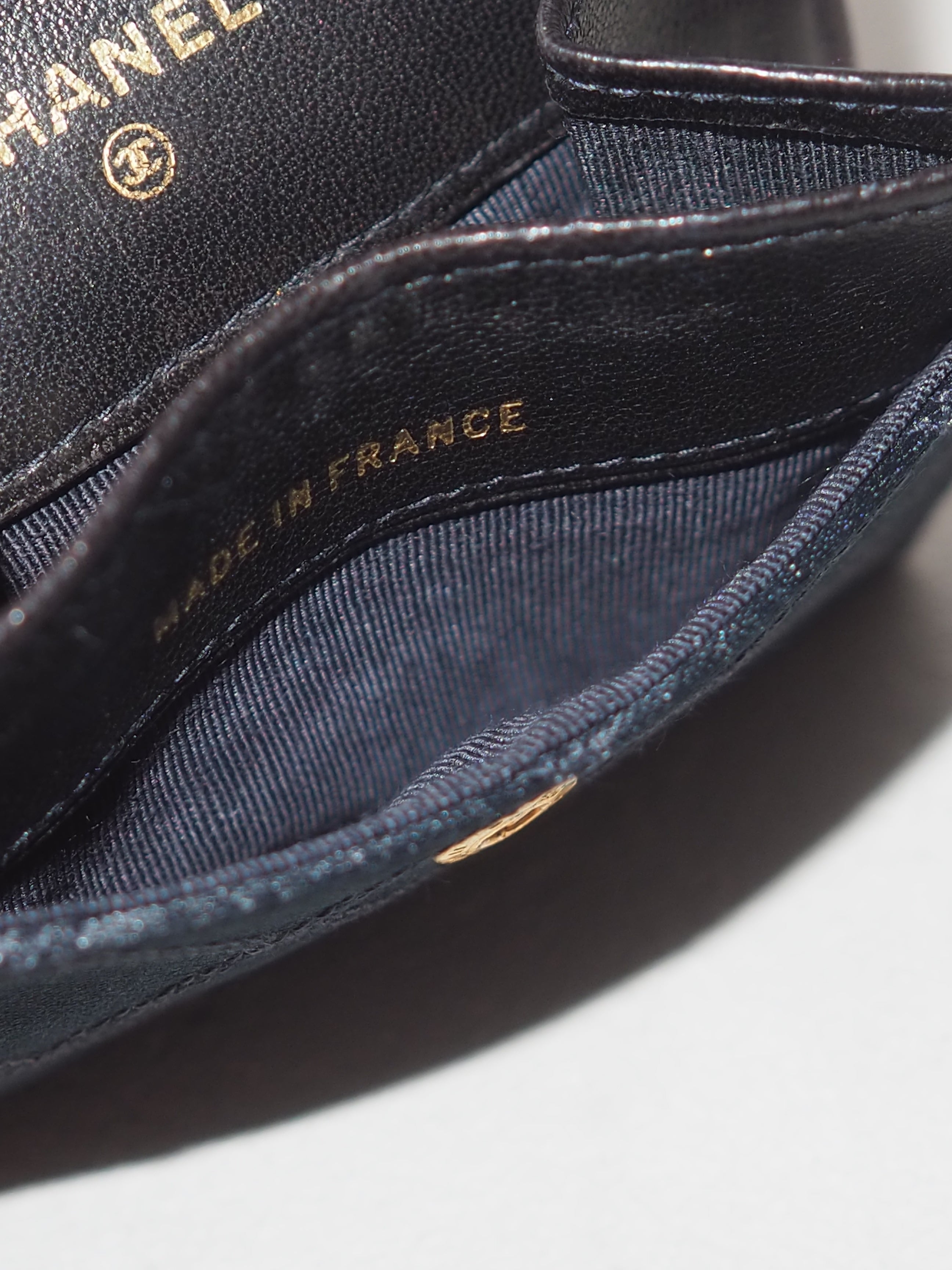 CHANEL Bicolore Satin Coin Case