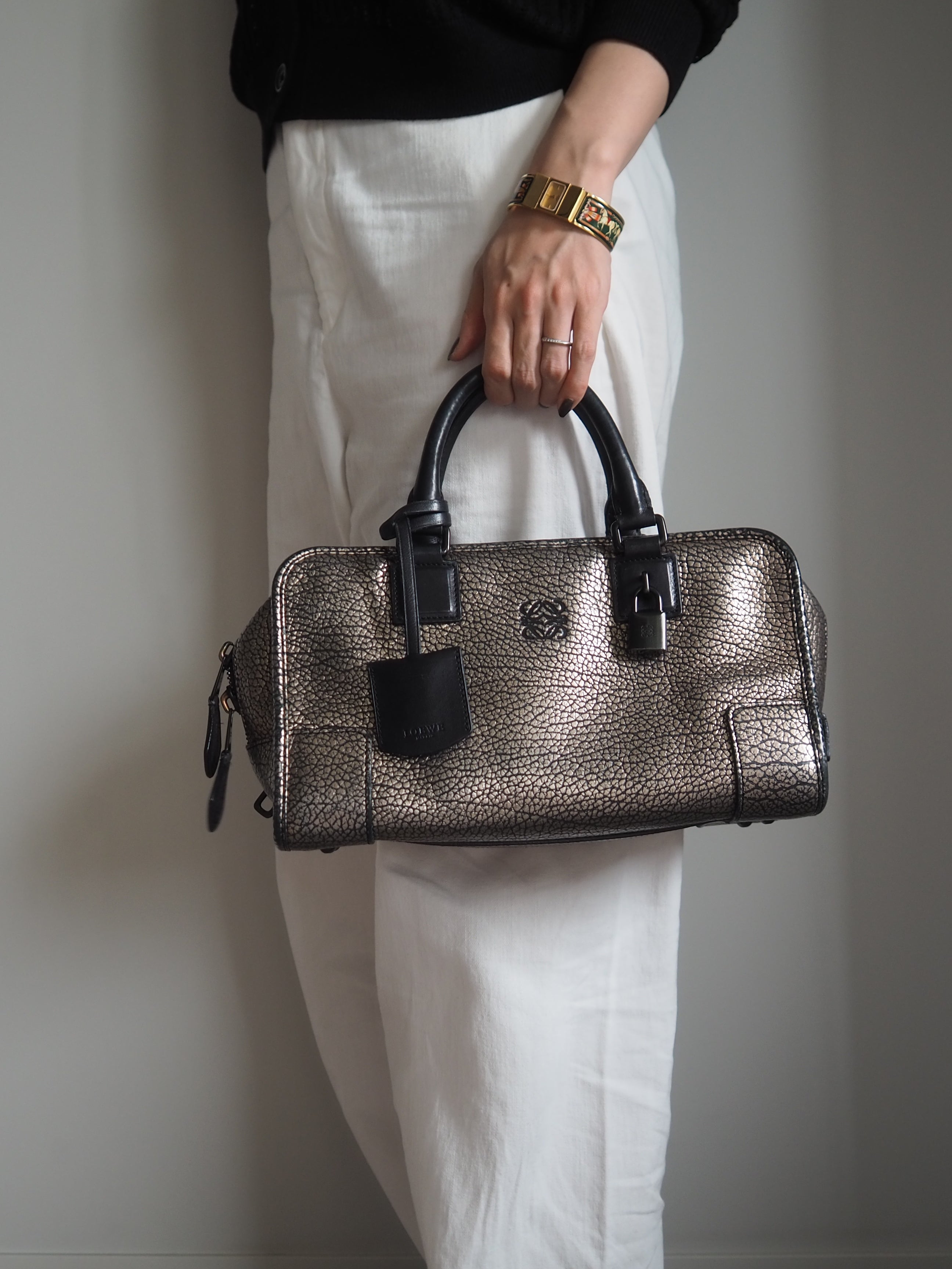 LOEWE Amazona 28 HandBag Metallic gold