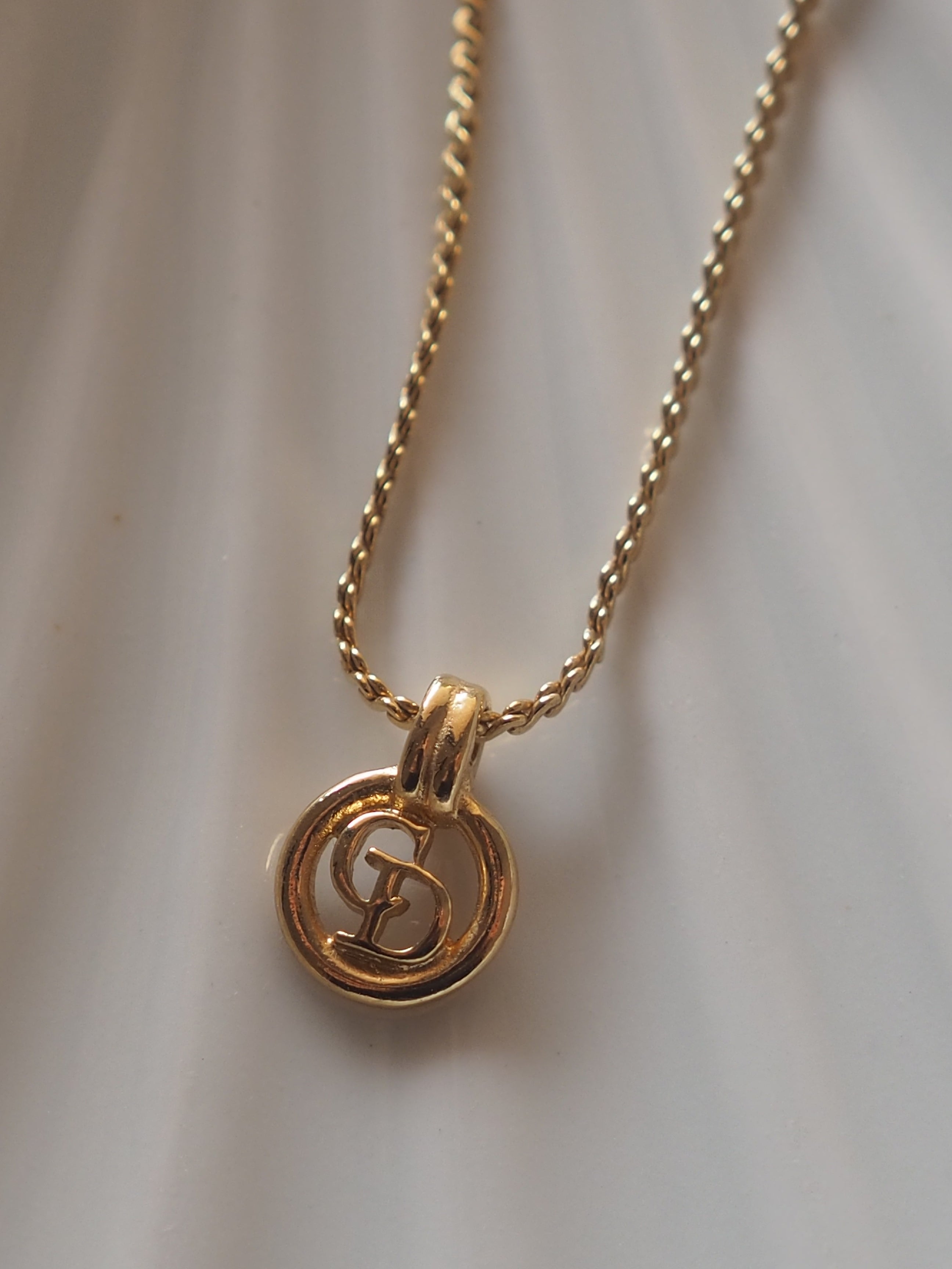 Christian Dior Logo Circle Necklace