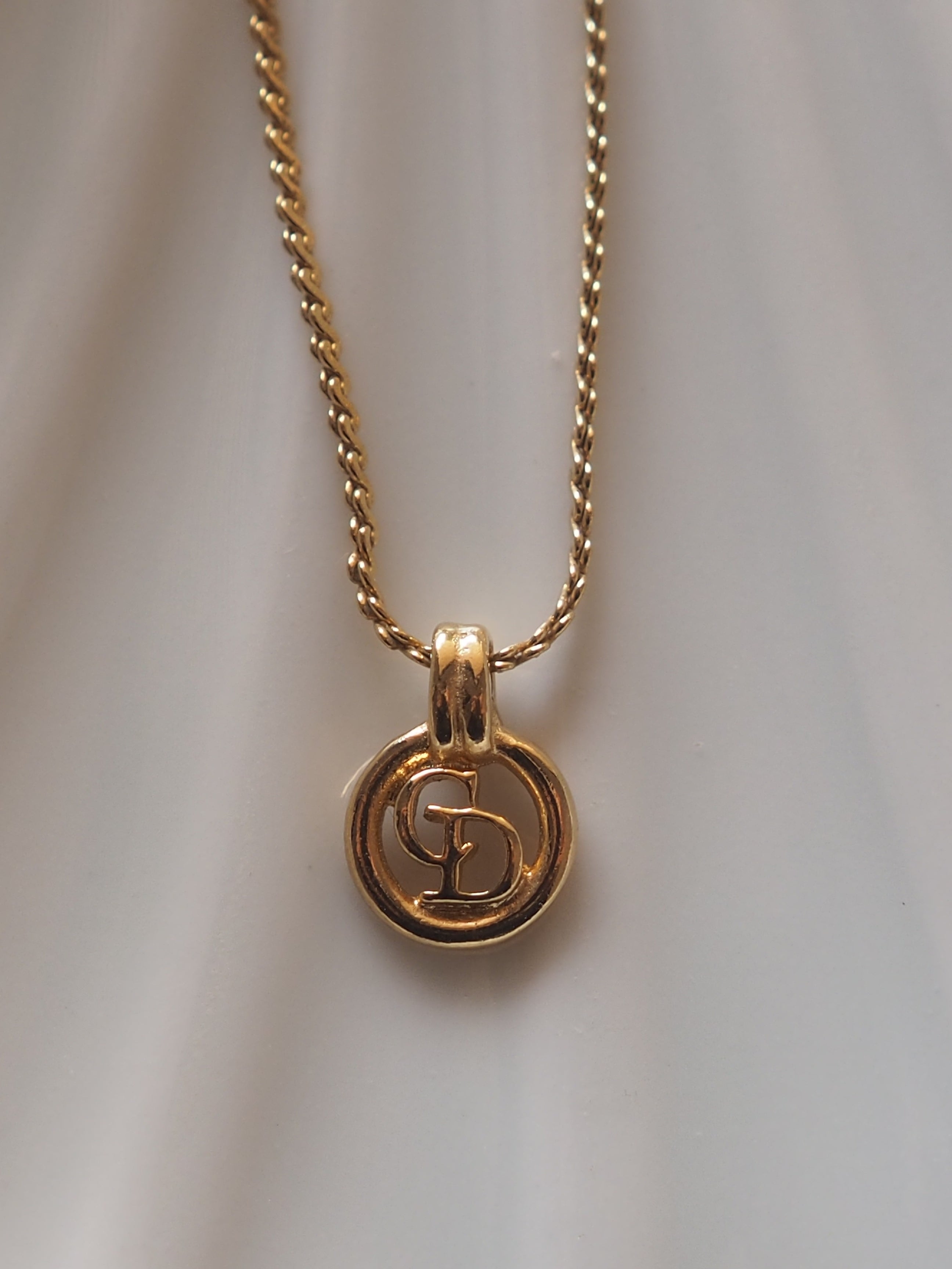 Christian Dior Logo Circle Necklace