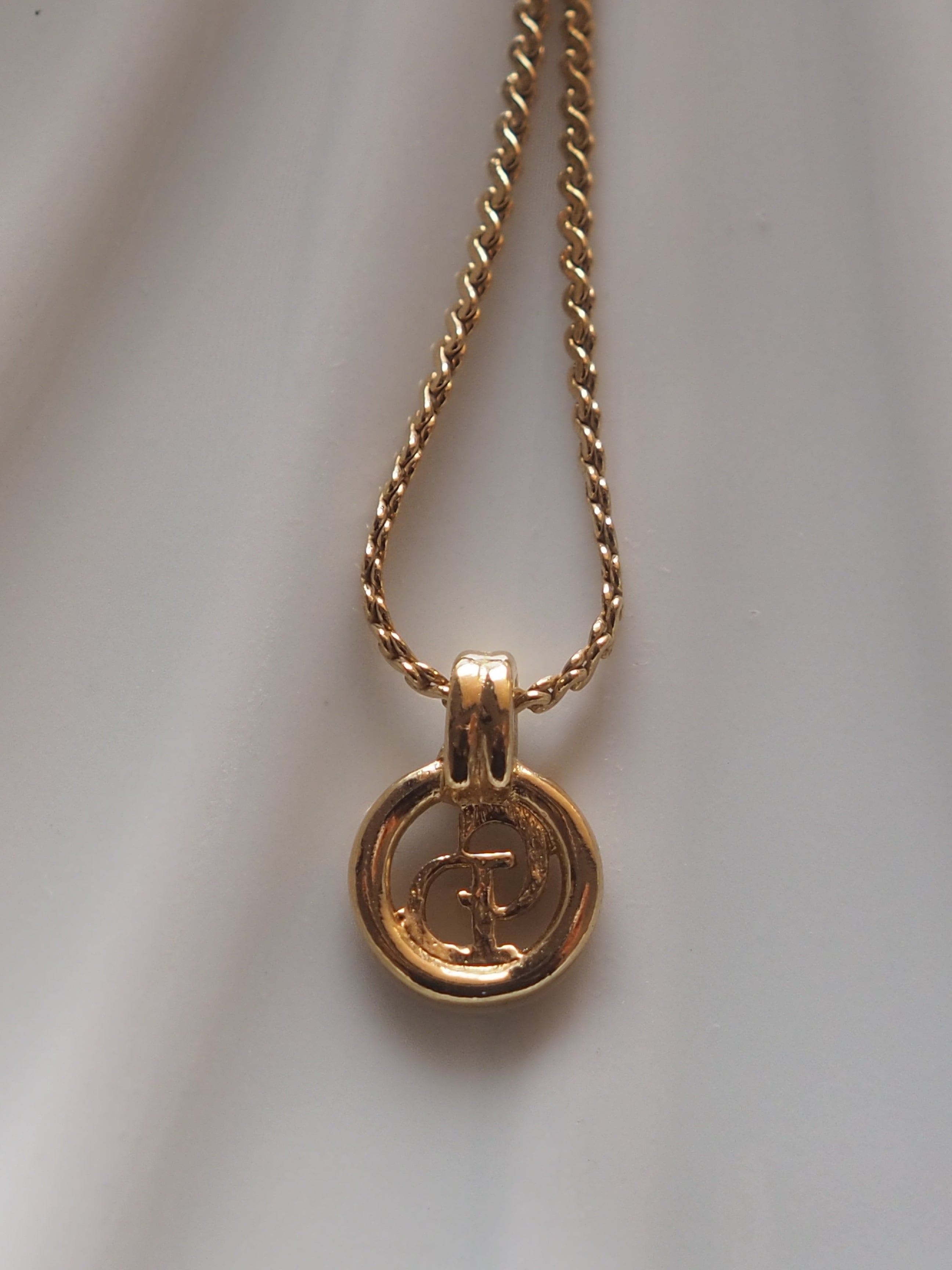 Christian Dior Logo Circle Necklace