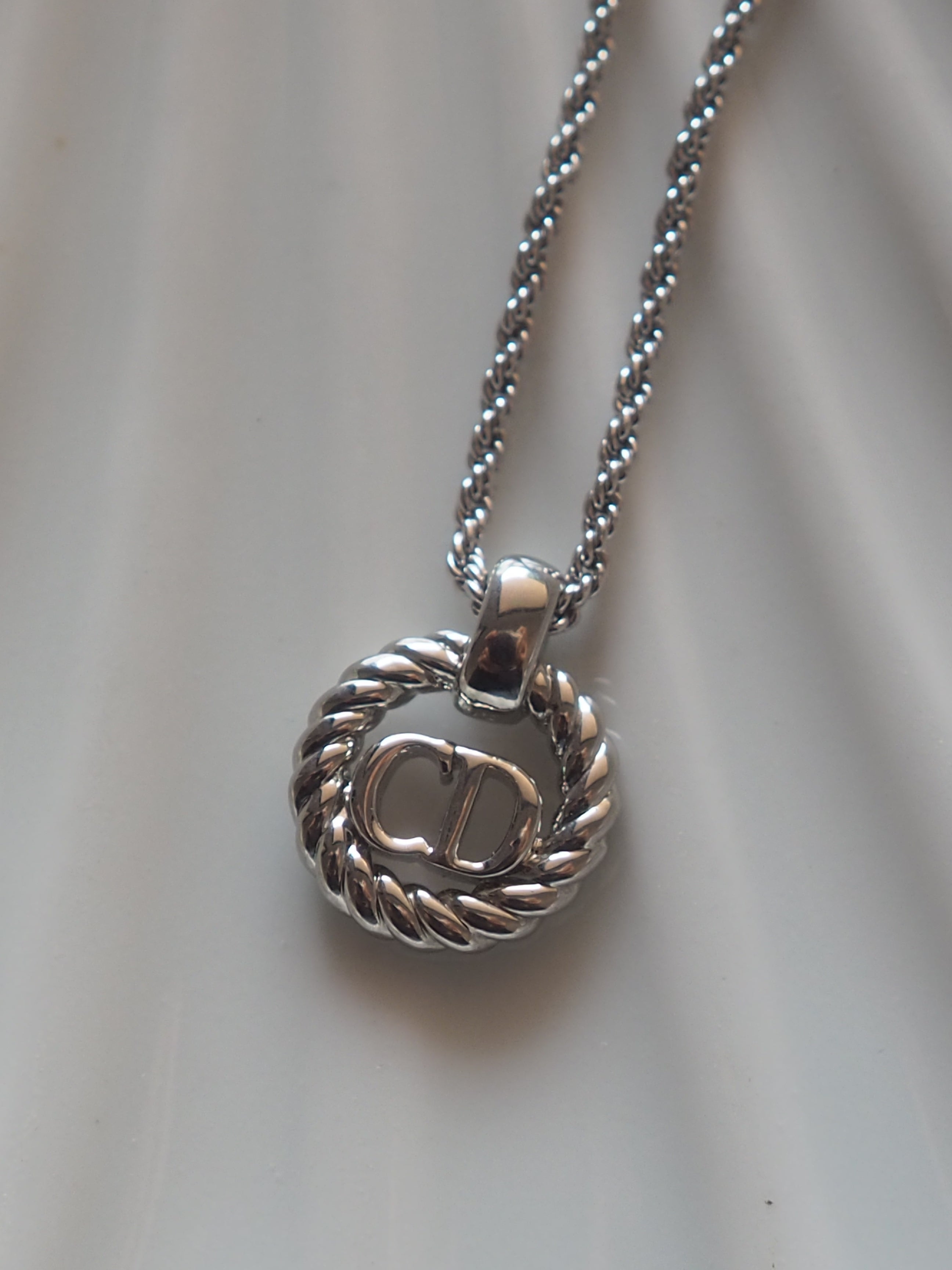 Christian Dior Logo Circle Necklace