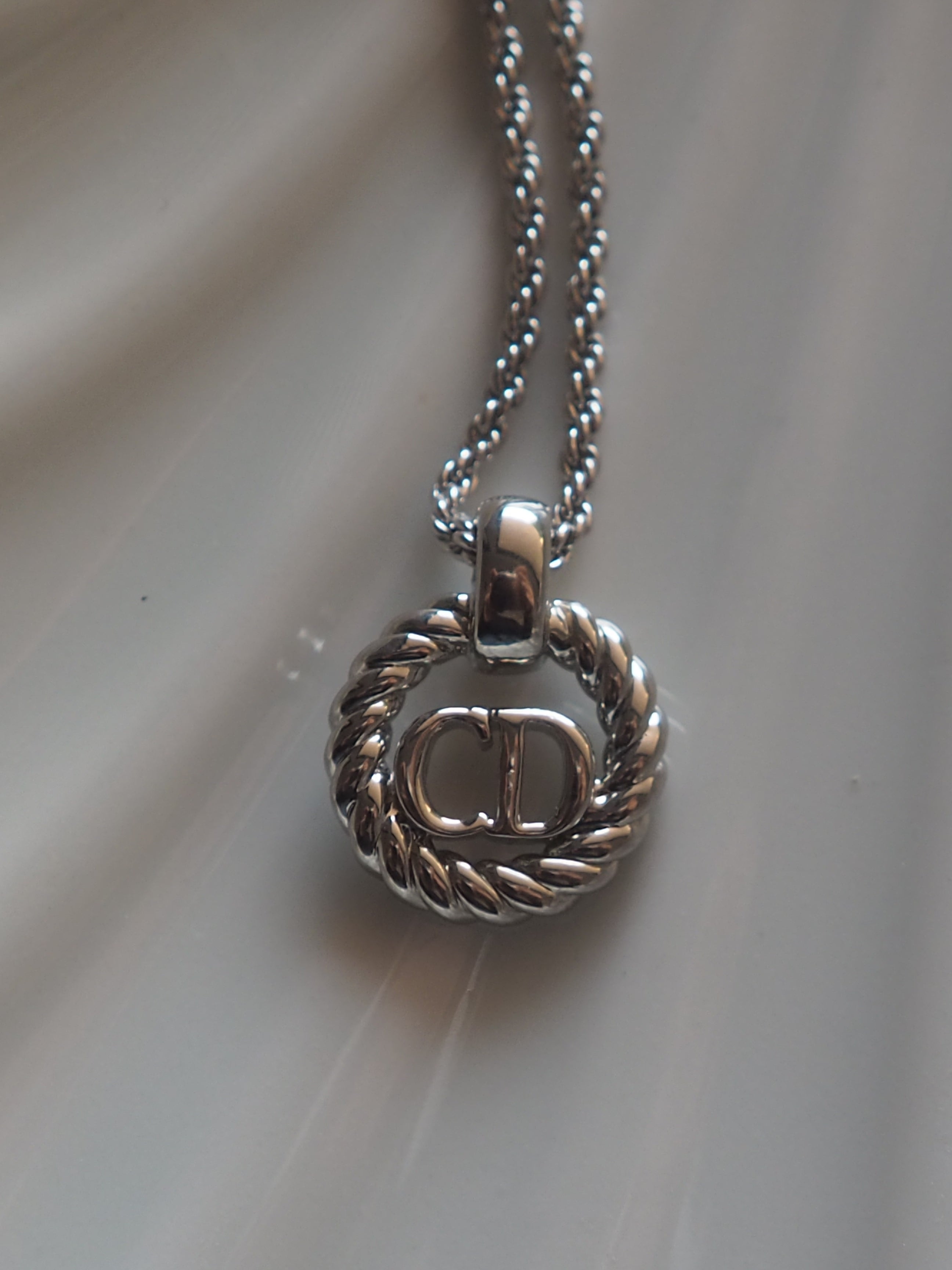 Christian Dior Logo Circle Necklace
