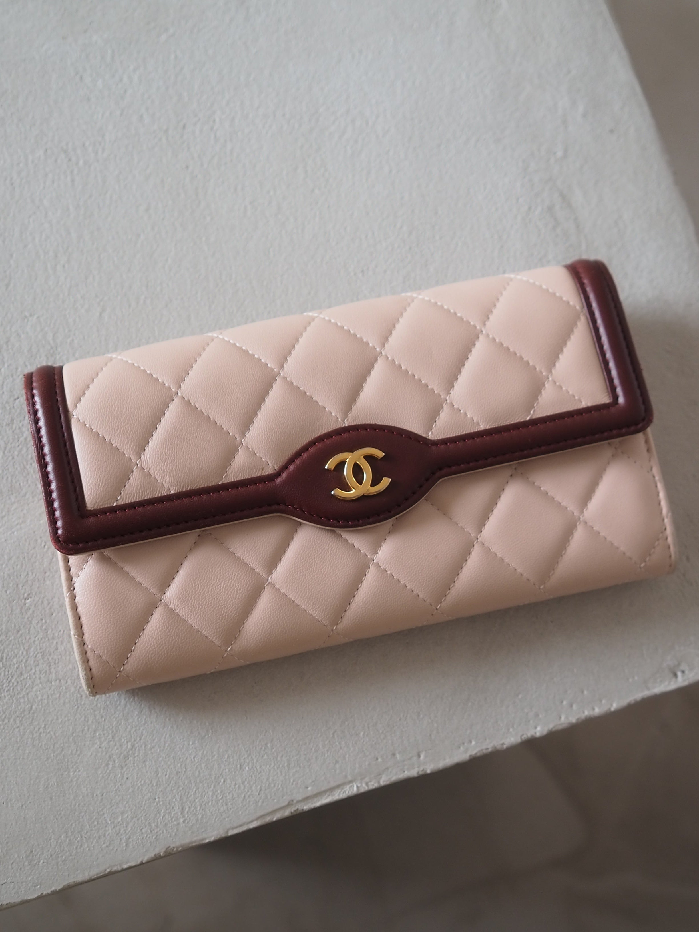 CHANEL Bicolor Long Wallet