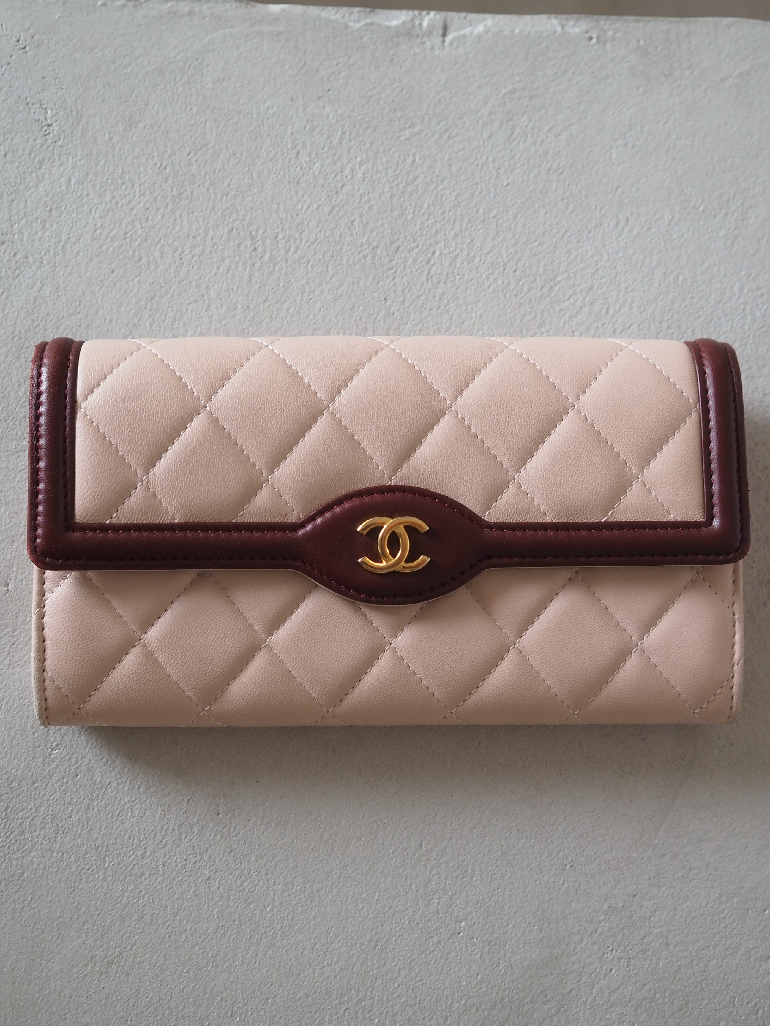 CHANEL Bicolor Long Wallet