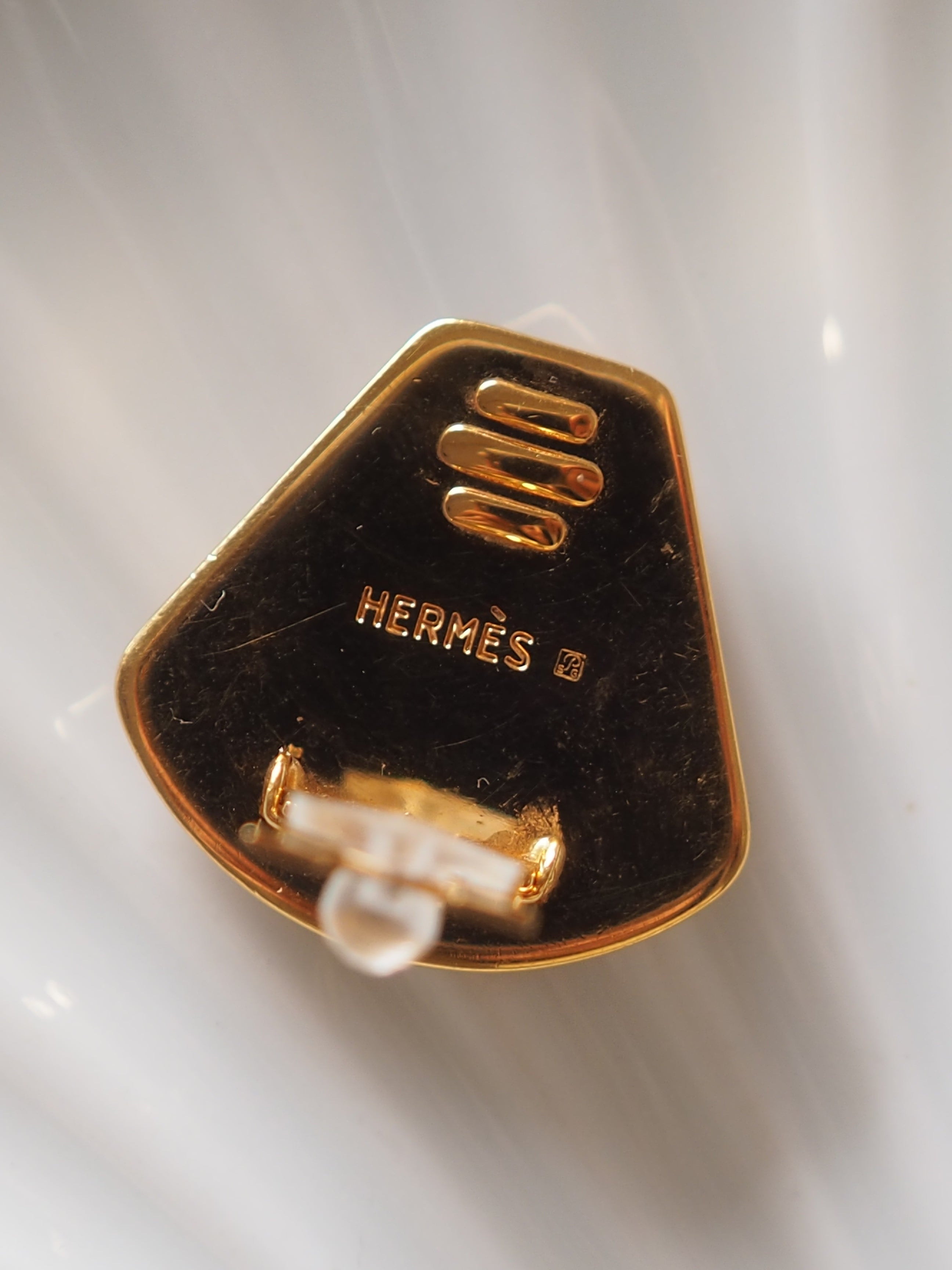 HERMES Enamel Rabbit Earrings