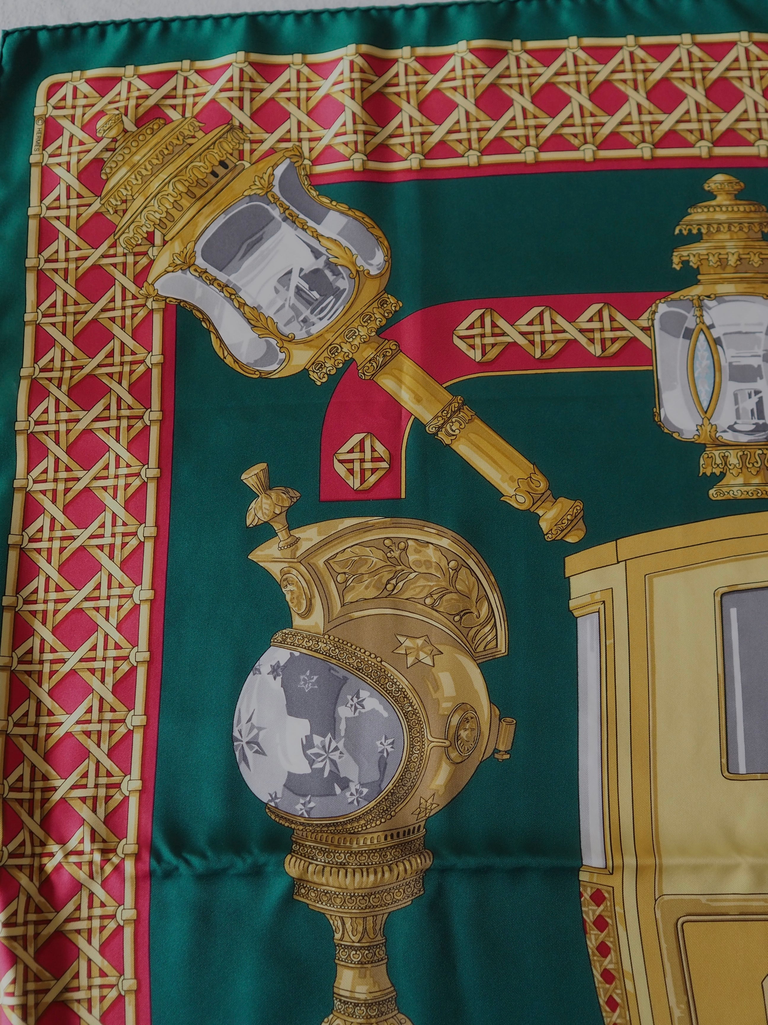 HERMES Scarf Care 90 " FEUX de Route "