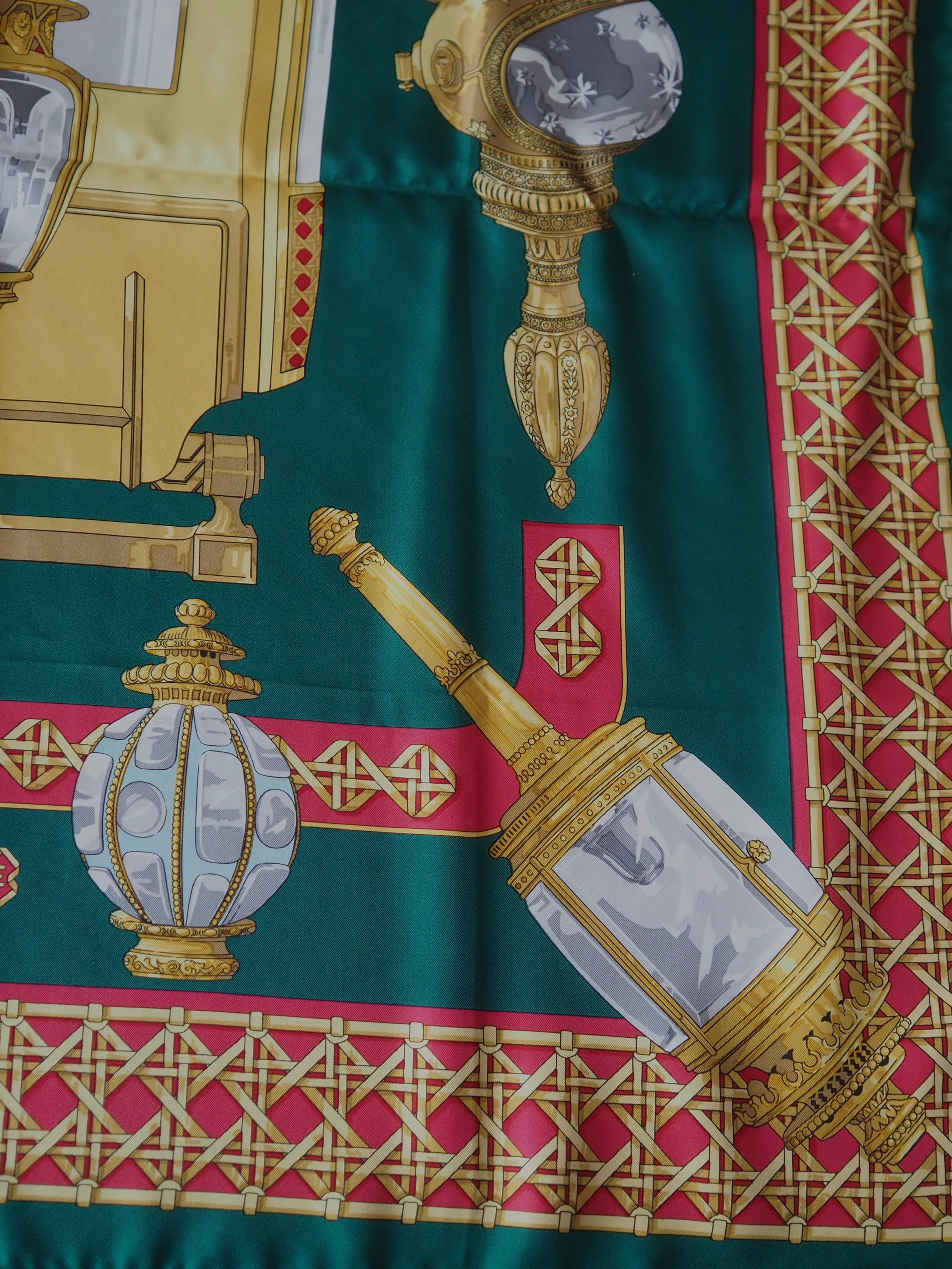 HERMES Scarf Care 90 " FEUX de Route "