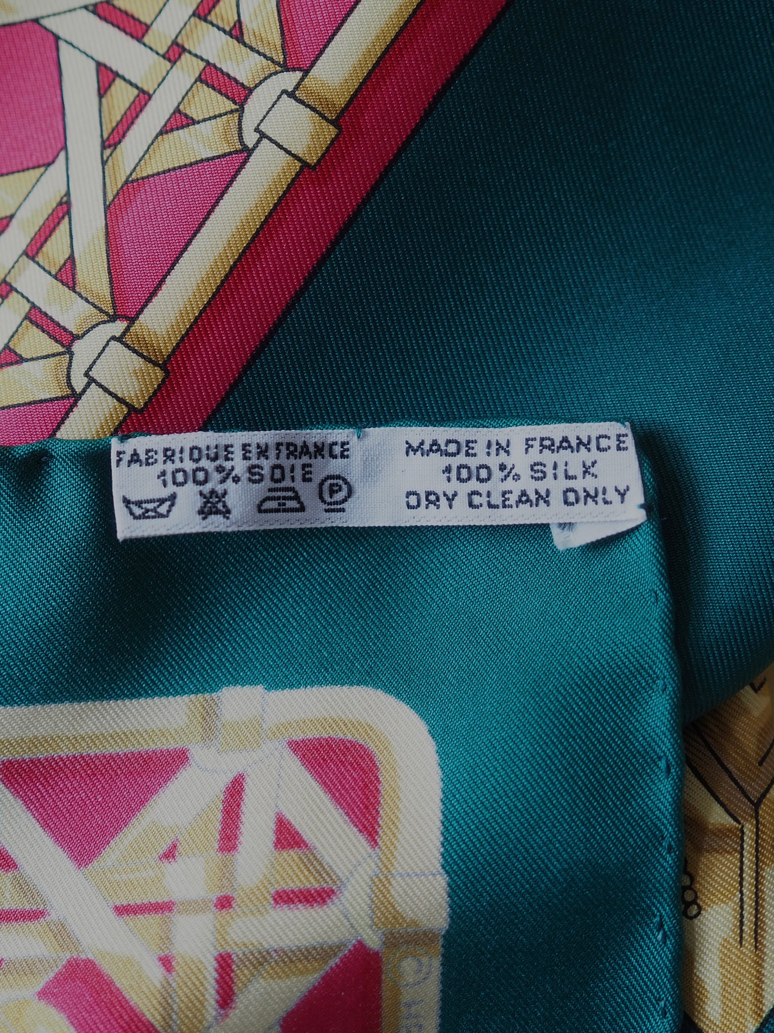 HERMES Scarf Care 90 " FEUX de Route "