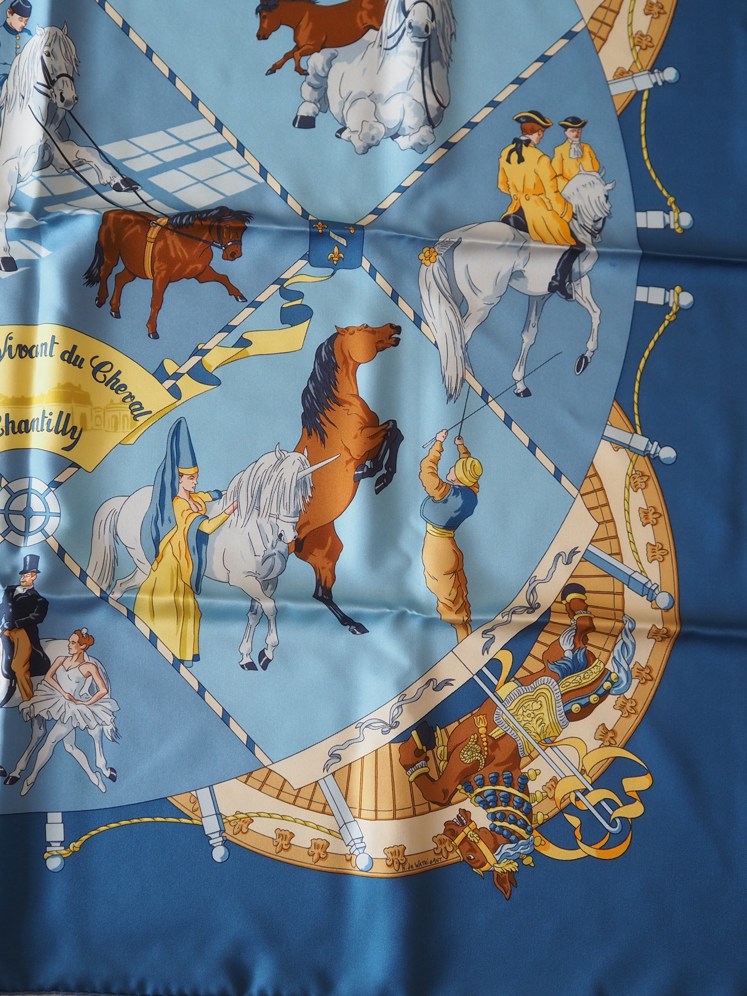 HERMES Scarf Care 90 " La Tour Eiffel S'Envole "