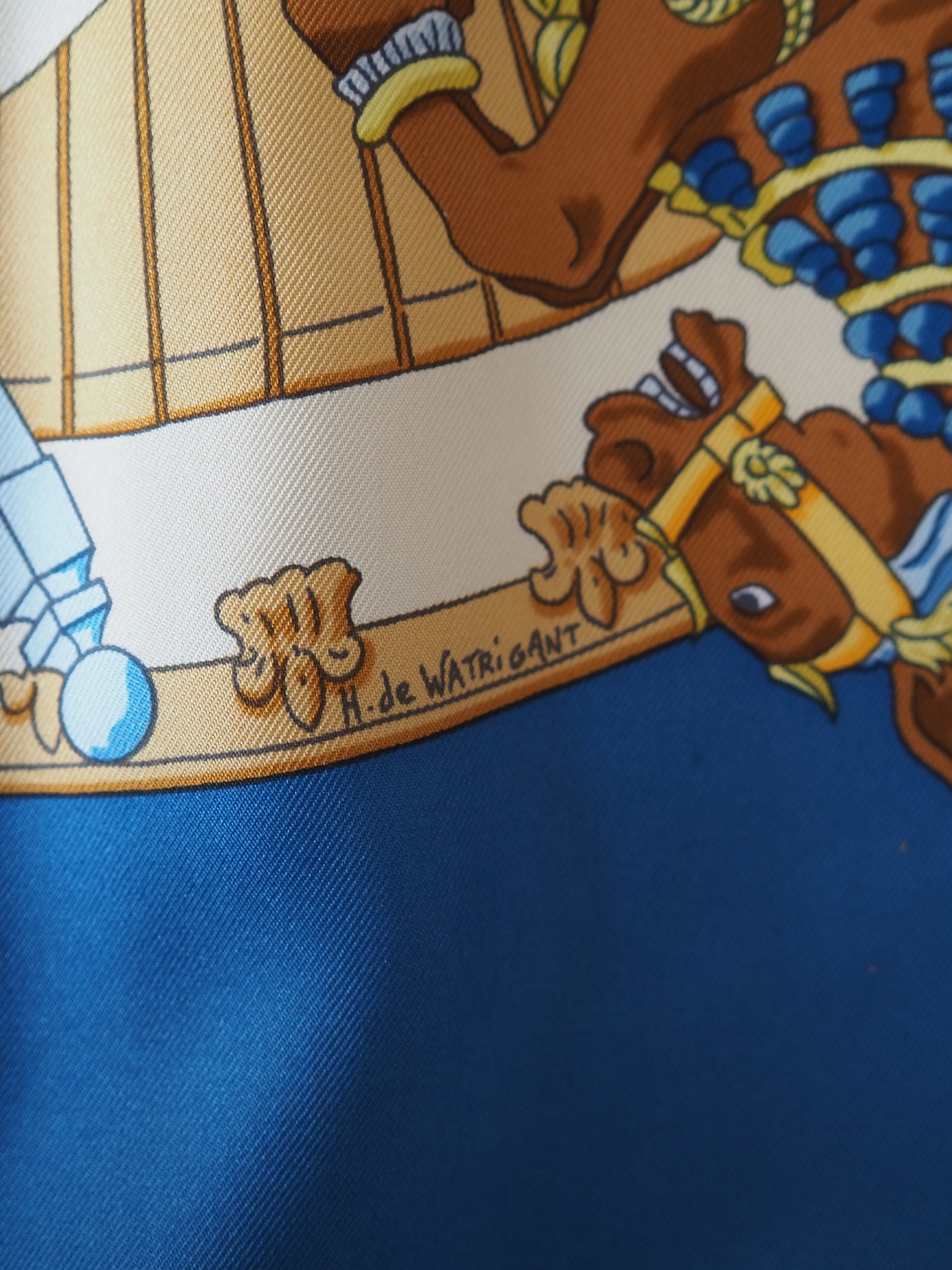 HERMES Scarf Care 90 " La Tour Eiffel S'Envole "