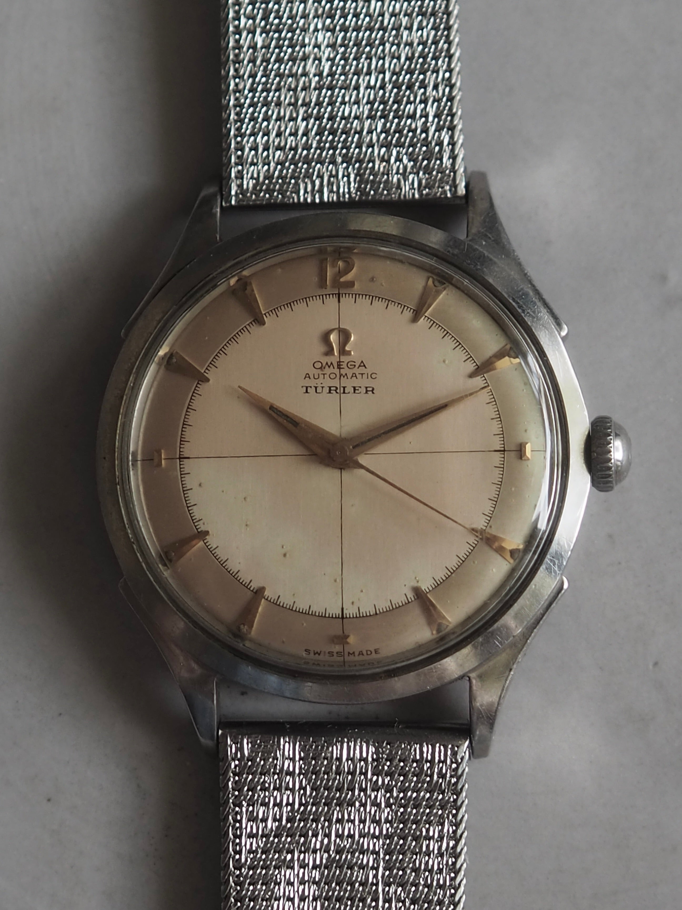 OMEGA TÜRLER Automatic Crosshair Dial Watch
