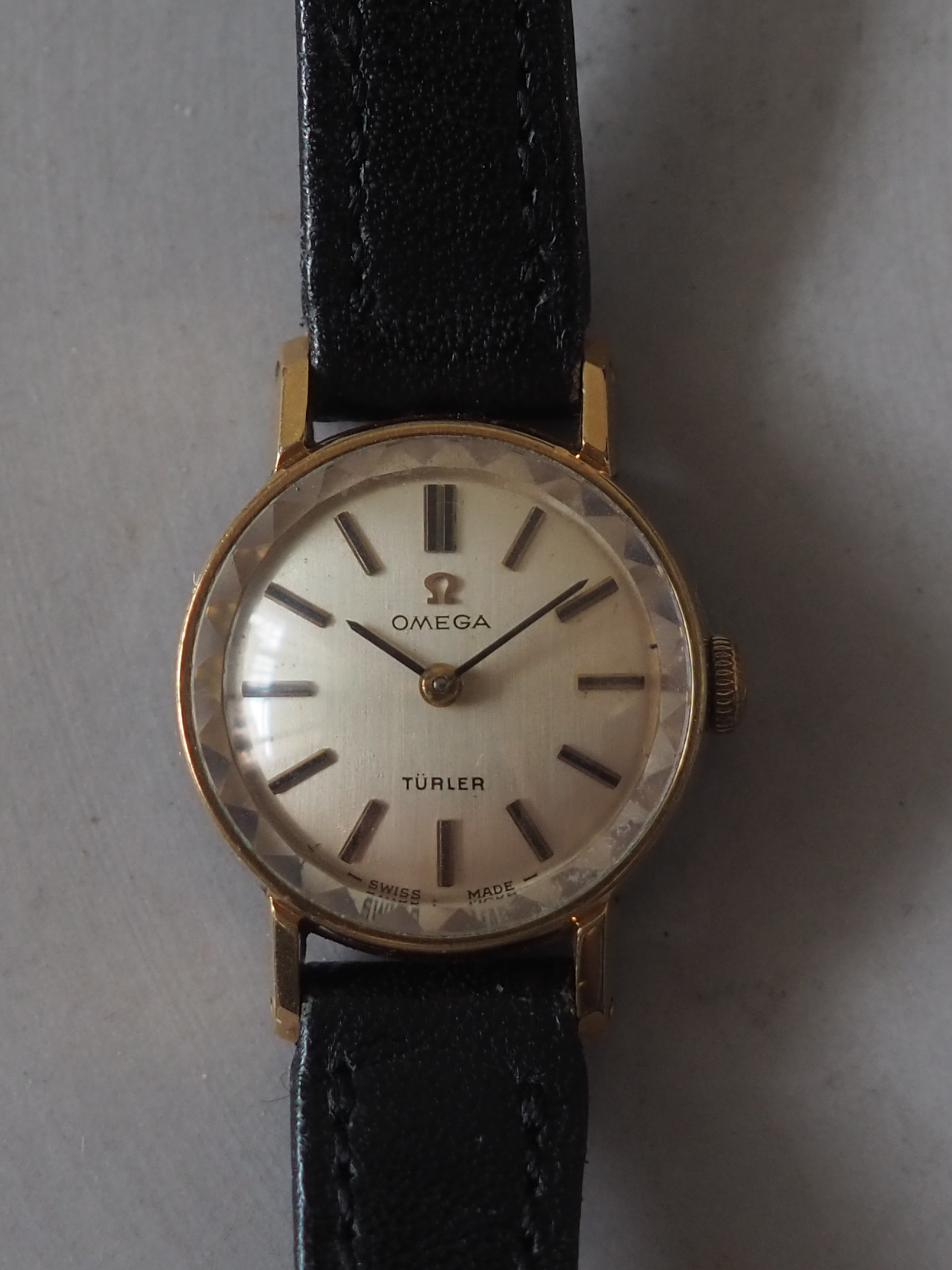 OMEGA TÜRLER Cut Glass Watch