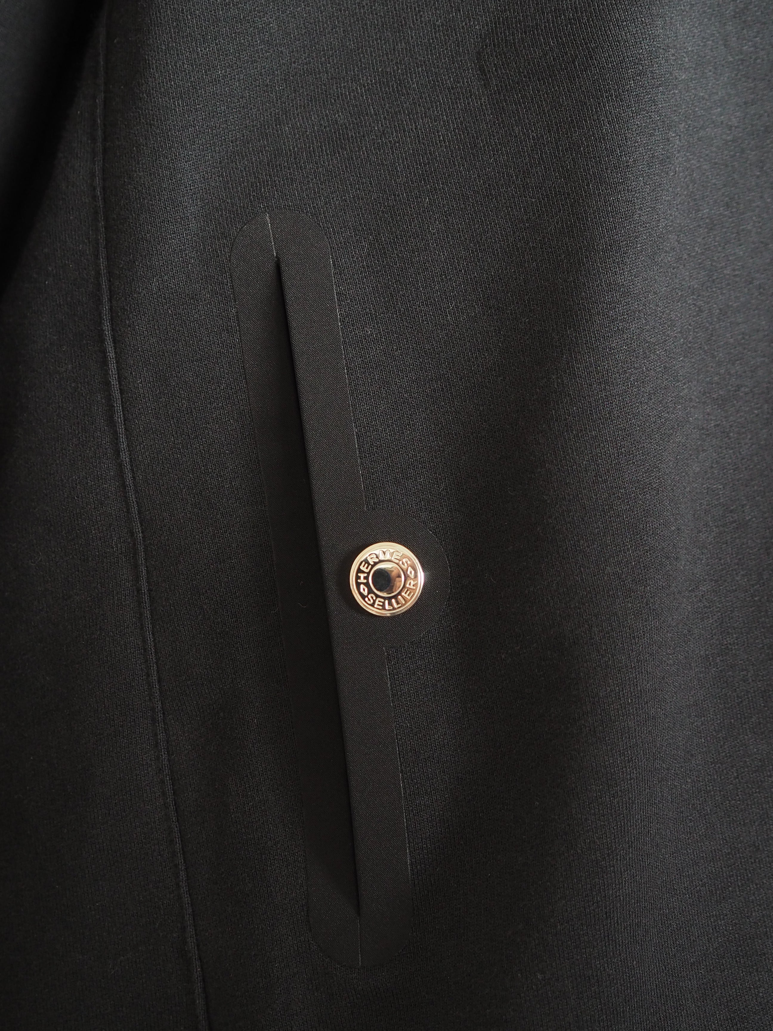 HERMÈS Sweat Top with Clou de Selle Button (XL)