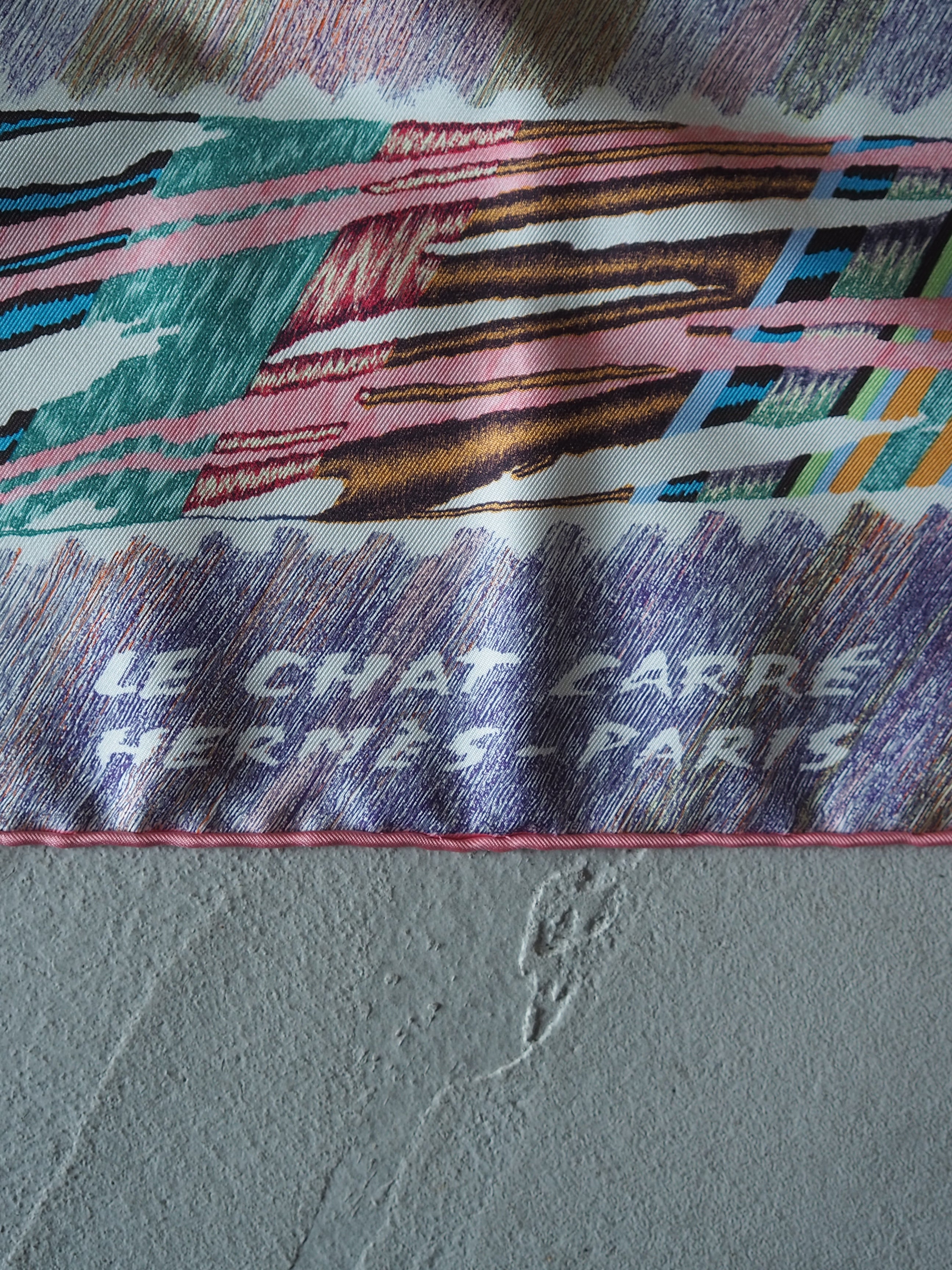 HERMES Scarf Care 90 " Le Chat Carre "