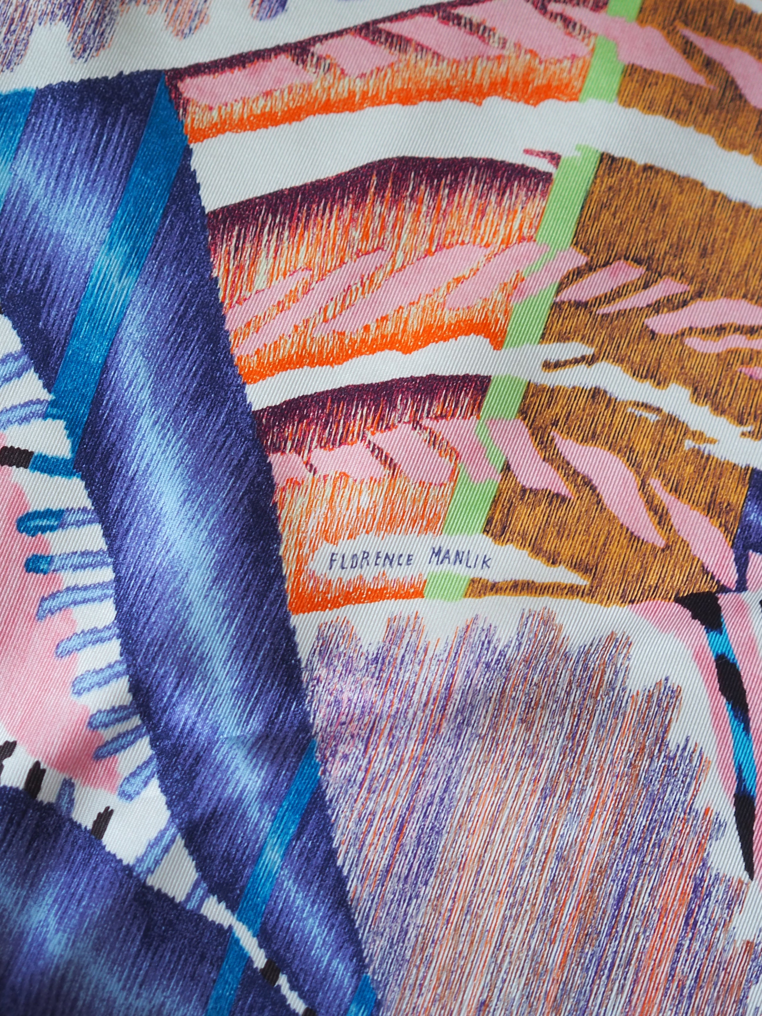 HERMES Scarf Care 90 " Le Chat Carre "