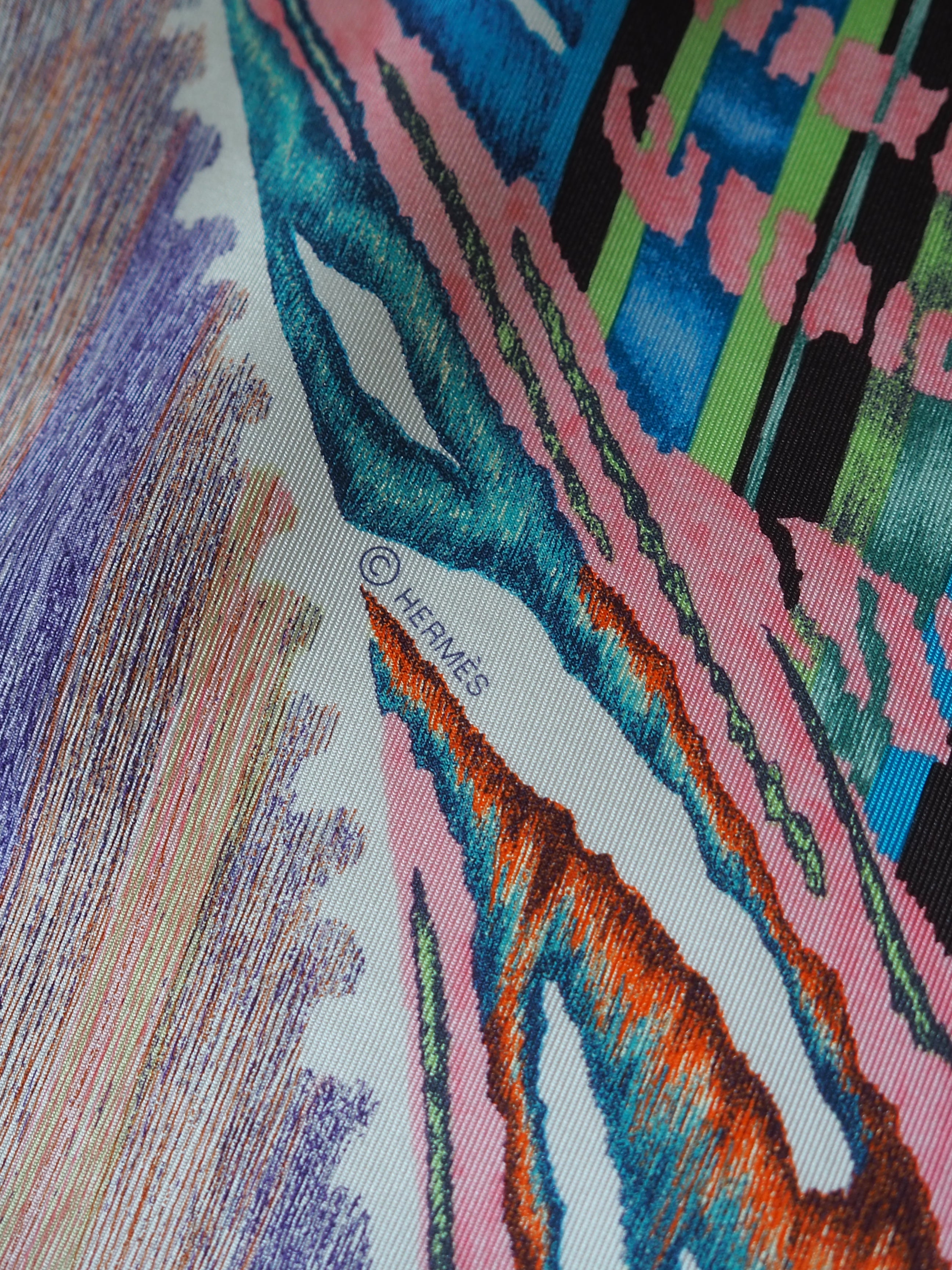 HERMES Scarf Care 90 " Le Chat Carre "