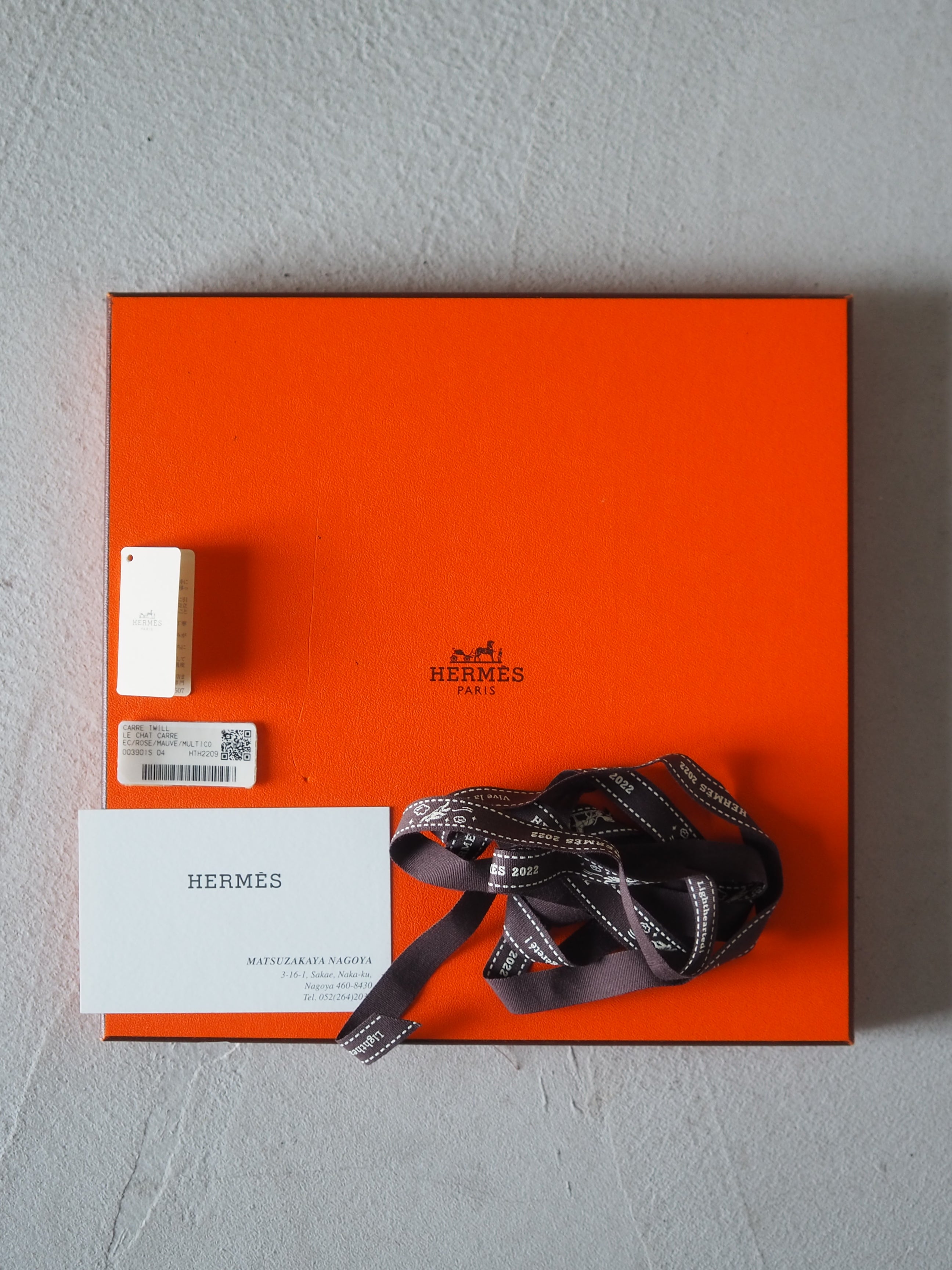 HERMES Scarf Care 90 " Le Chat Carre "