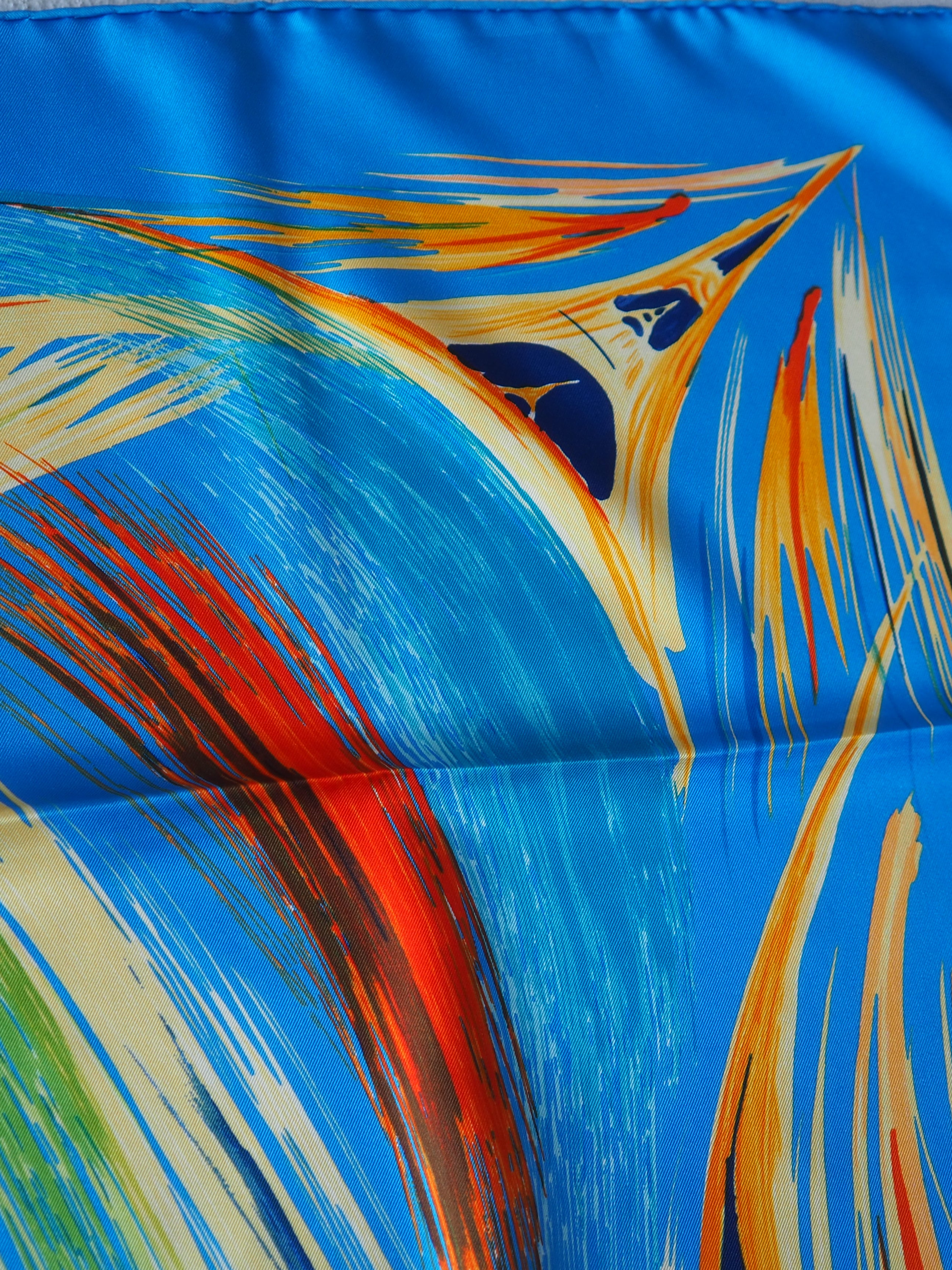 HERMES Scarf Care 90 " La Tour Eiffel S'Envole "