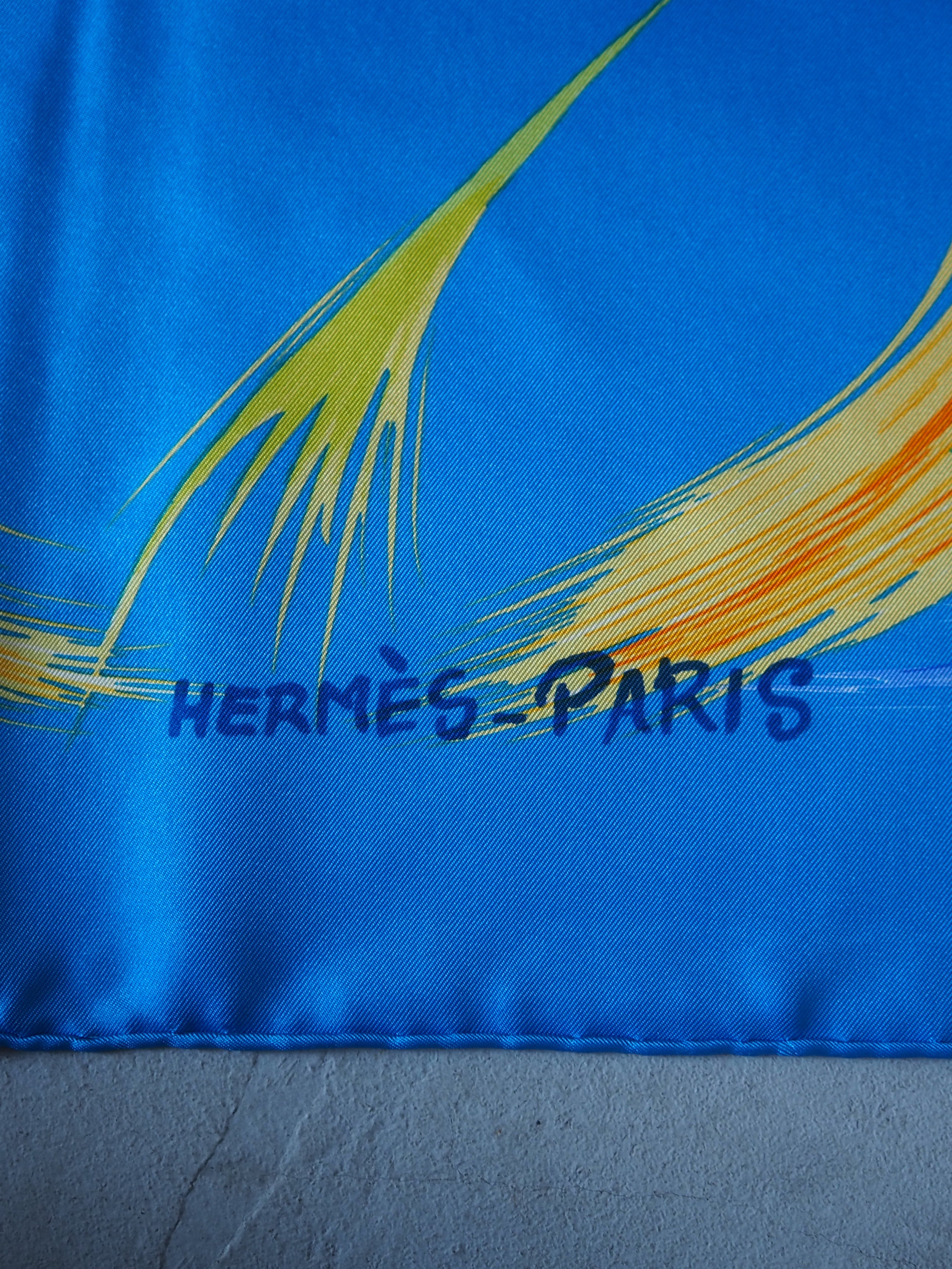 HERMES Scarf Care 90 " La Tour Eiffel S'Envole "